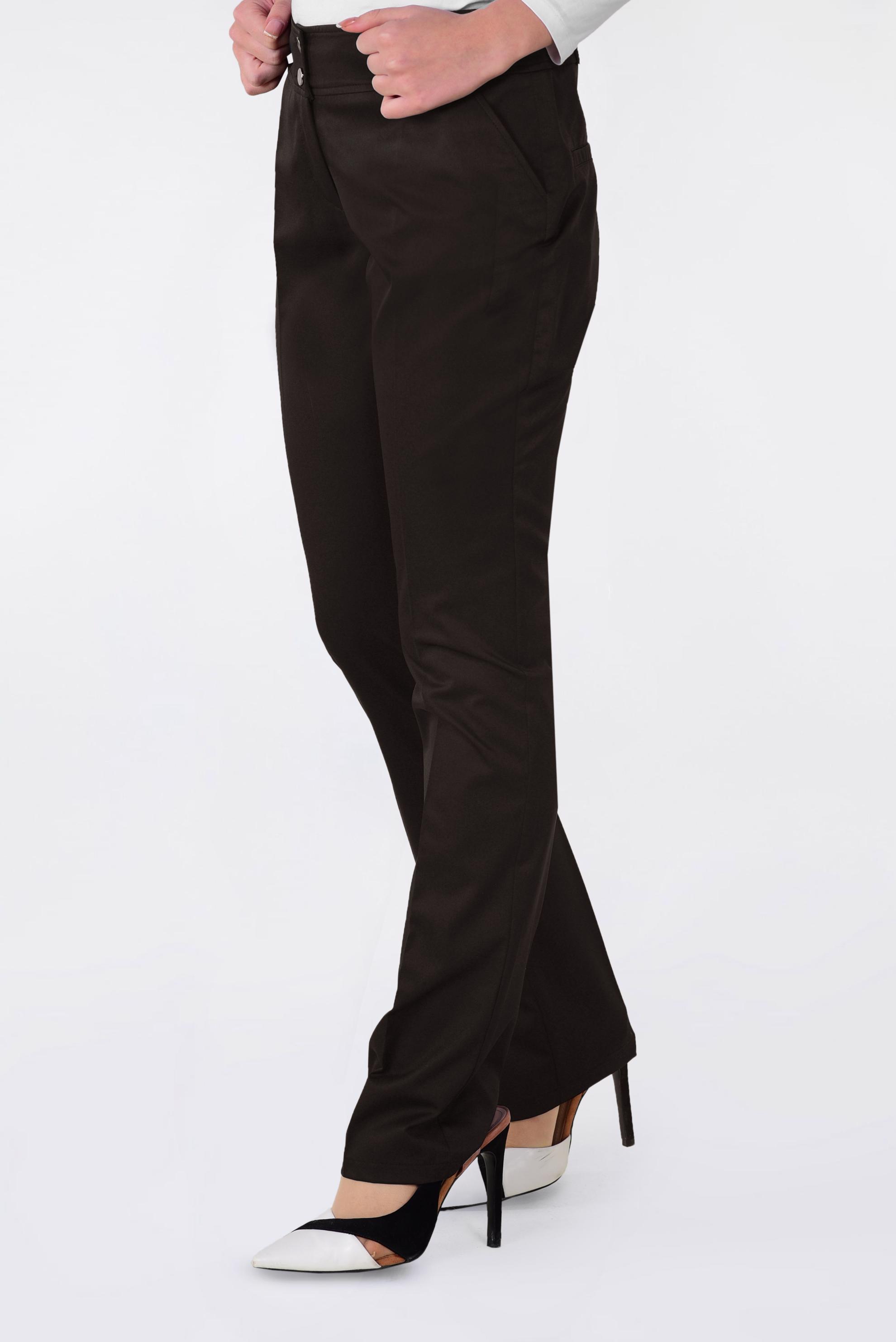 Hijab clothing BROWN CLASSIC CUT MID-RISE PANTS 7262 