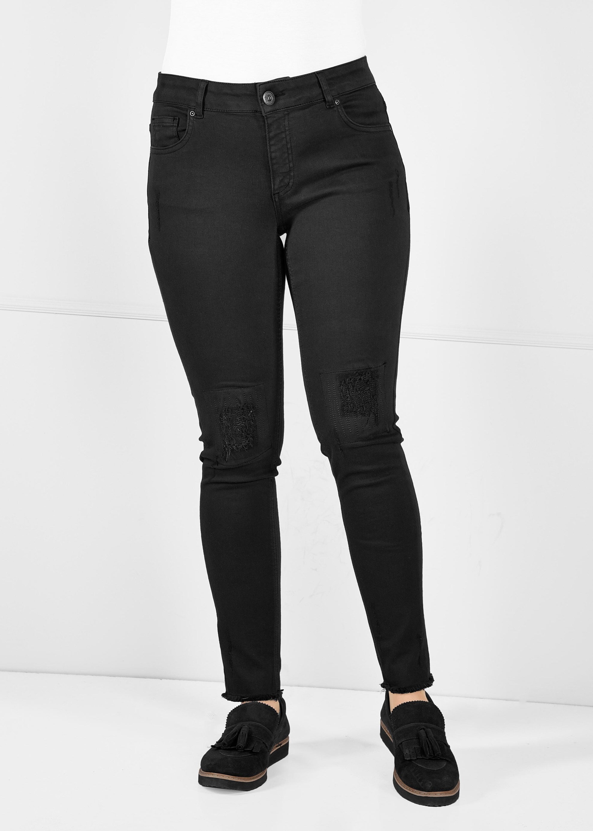 Tesettür giyim SİYAH PAÇALARI PÜSKÜLLÜ CEPLİ ARA BEL PANTOLON 7267