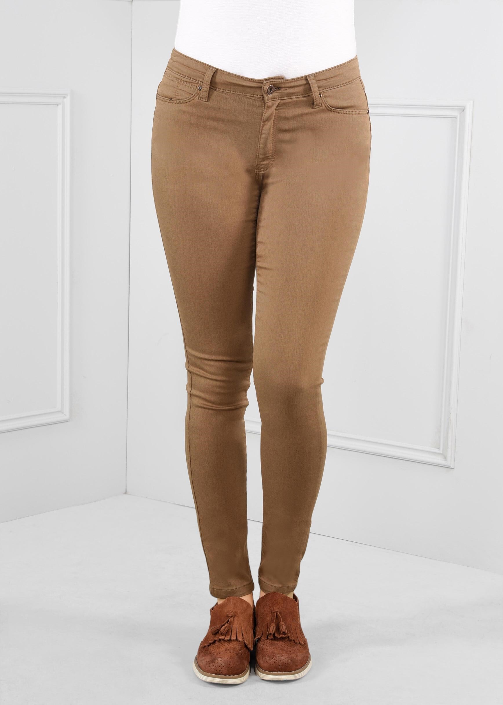 Tesettür giyim KAHVE DAR KESİM ARA BEL PANTOLON 7268 