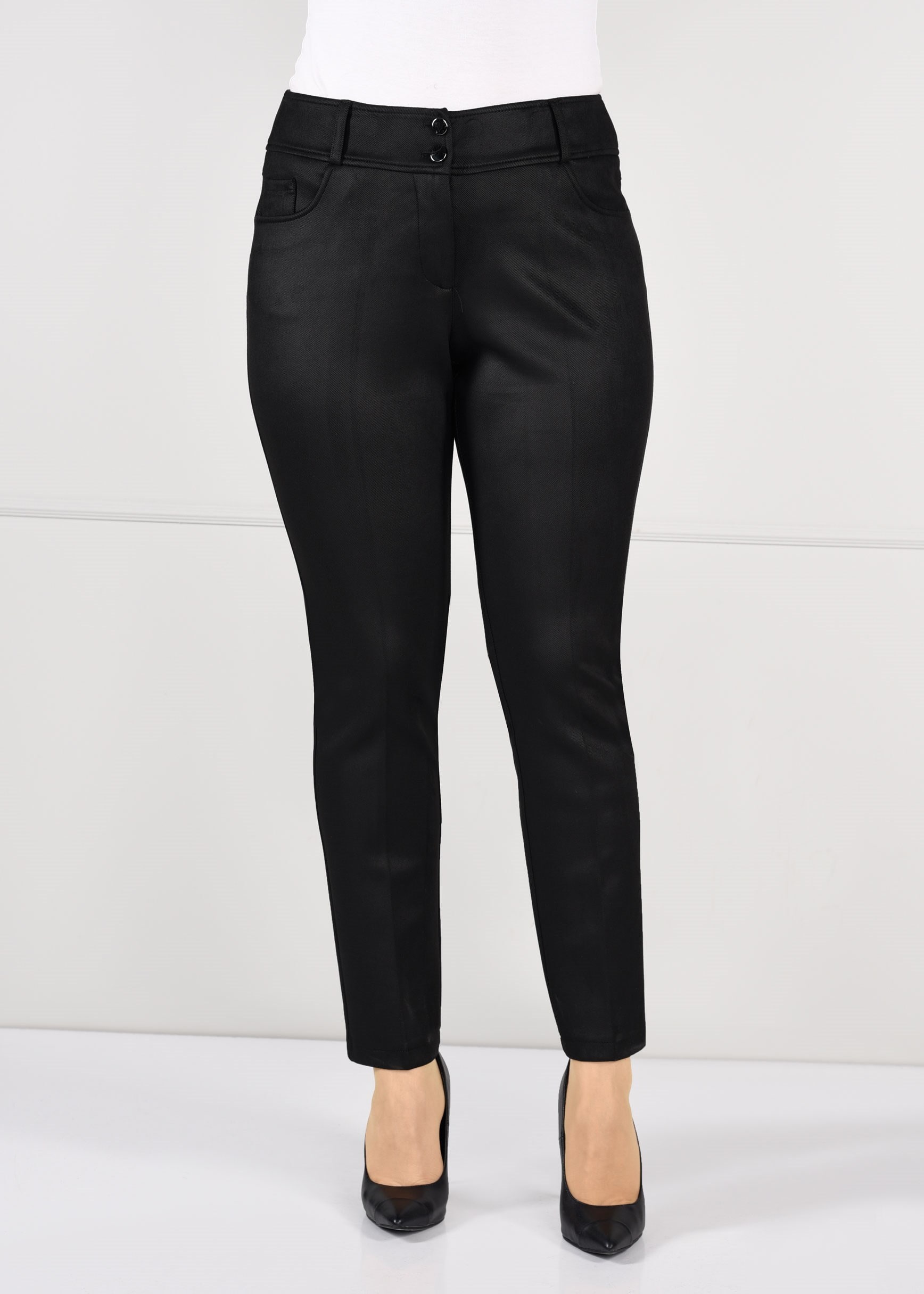 Tesettür giyim SİYAH DAR PAÇA GABARDİN PANTOLON 7270