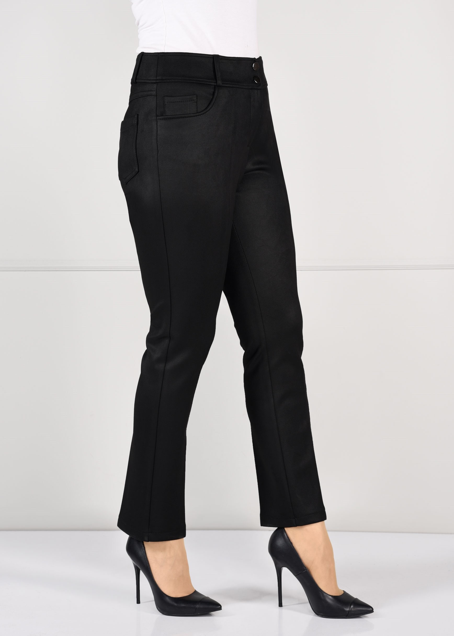 Tesettür giyim SİYAH DAR PAÇA GABARDİN PANTOLON 7270