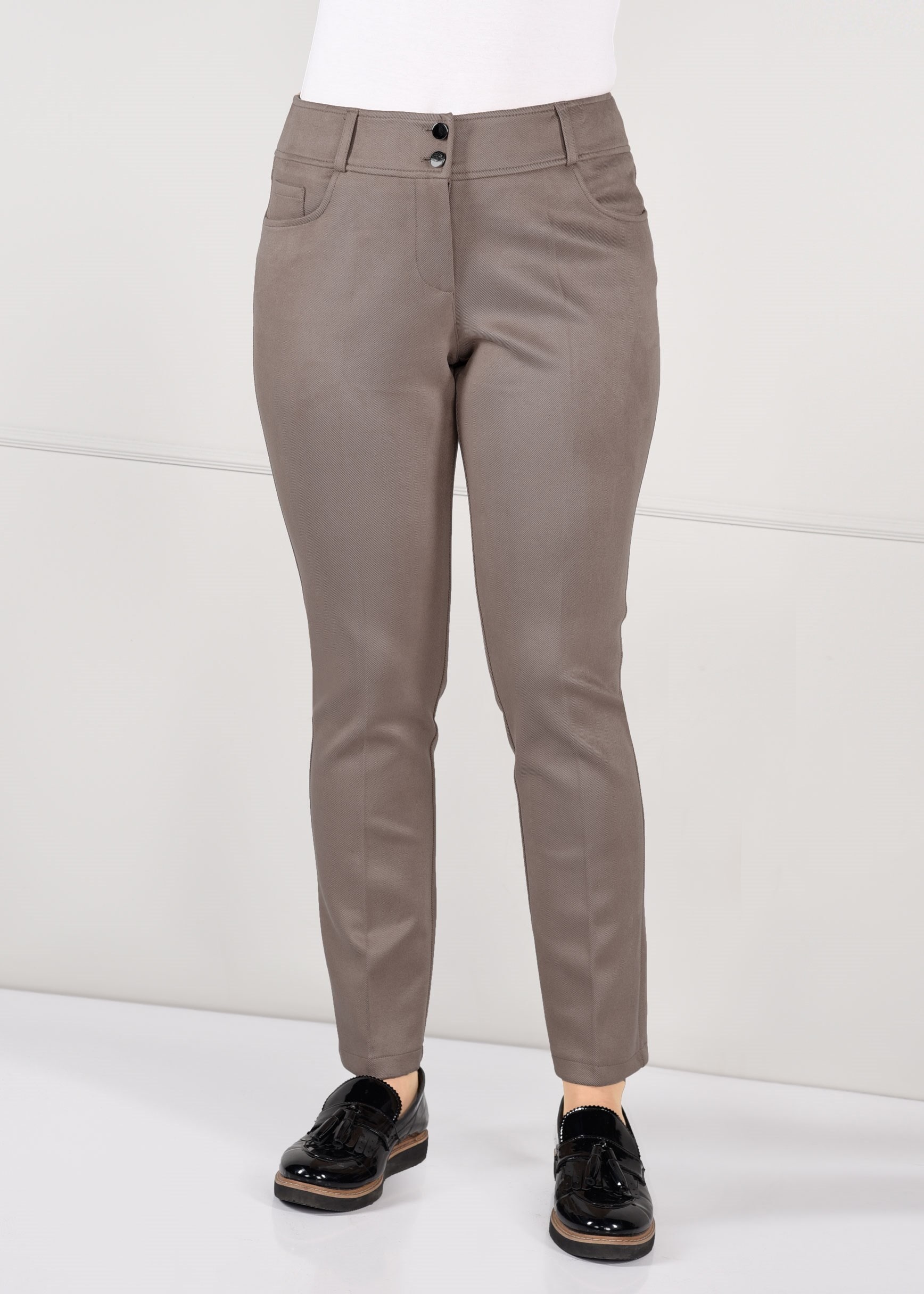 Tesettür giyim BEJ DAR PAÇA GABARDİN PANTOLON 7270