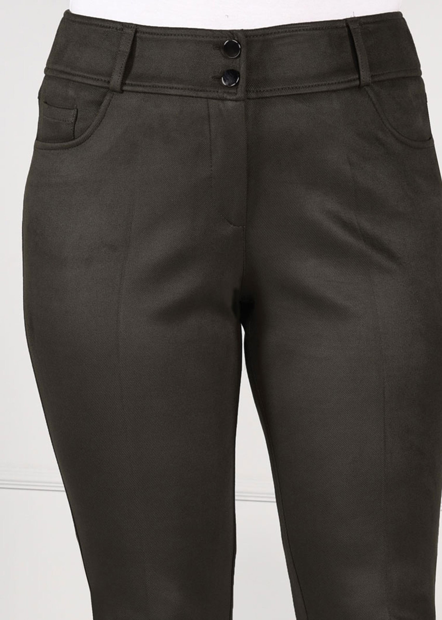 Tesettür giyim HAKİ DAR PAÇA GABARDİN PANTOLON 7270