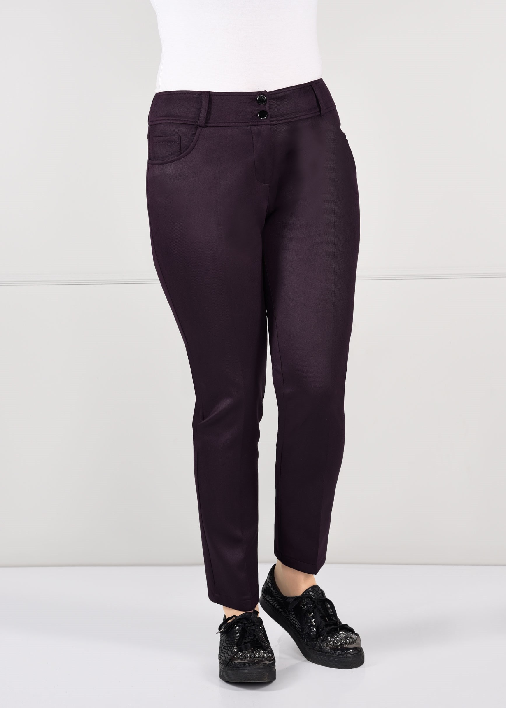 Tesettür giyim MÜRDÜM DAR PAÇA GABARDİN PANTOLON 7270