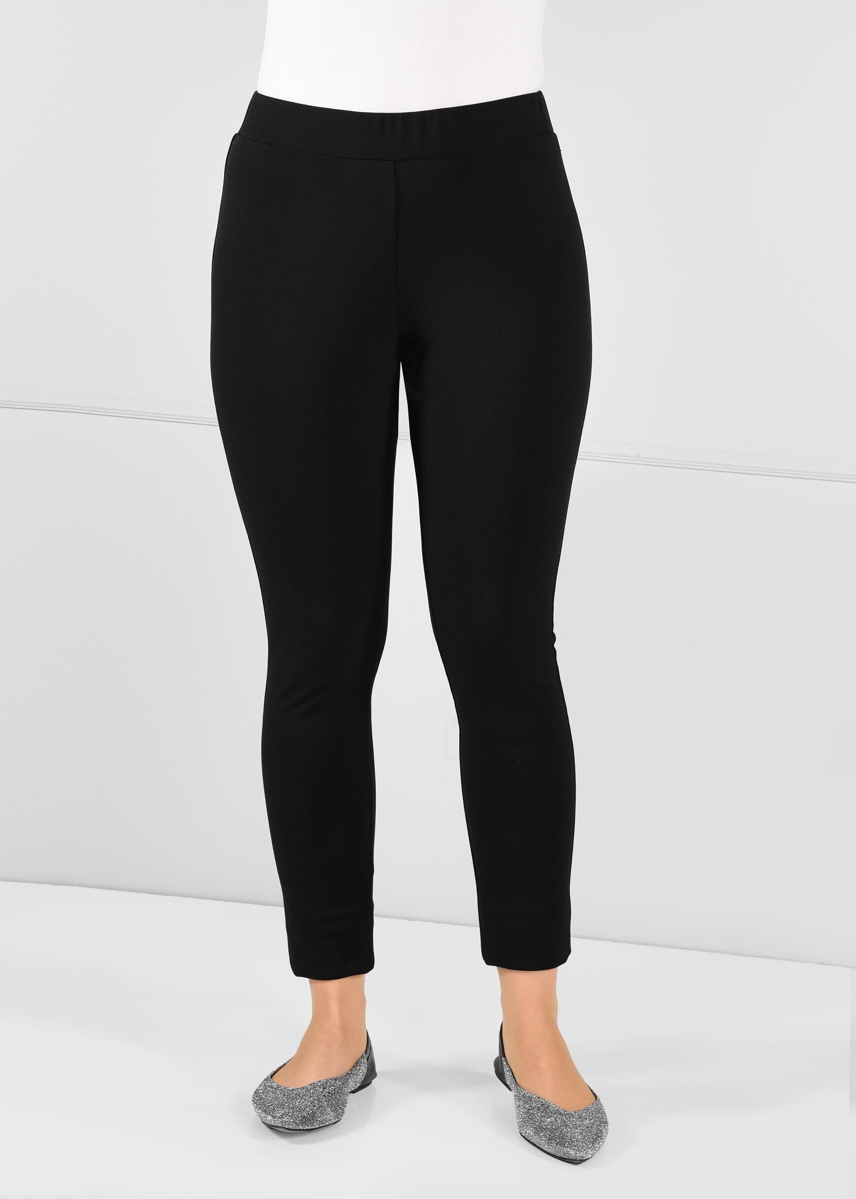 Tesettür giyim SİYAH BELİ LASTİKLİ TAYT PANTOLON 7276