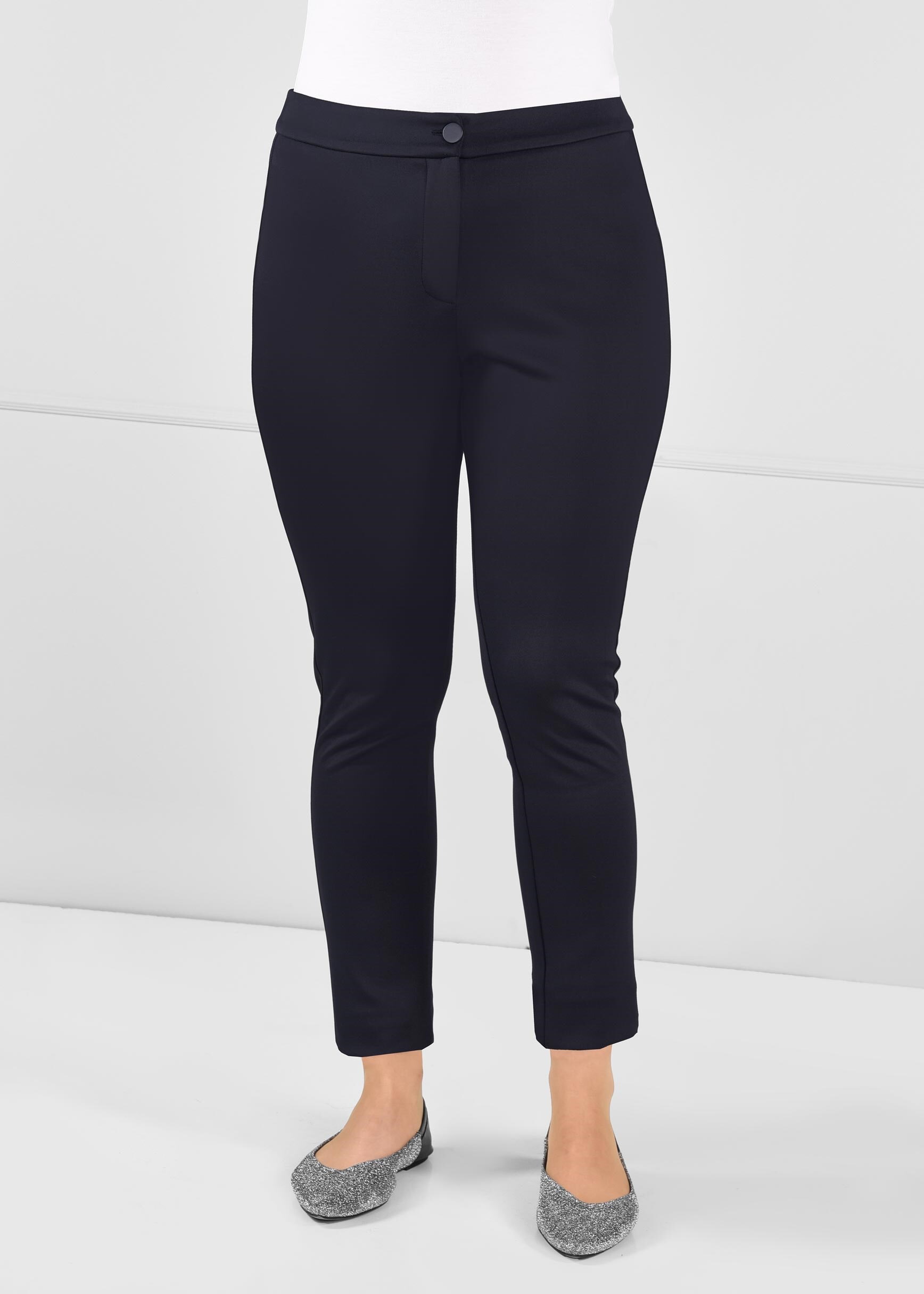 Tesettür giyim LACİVERT YANLARI ZIMBA DETAYLI DÜĞMELİ TAYT PANTOLON  7277 