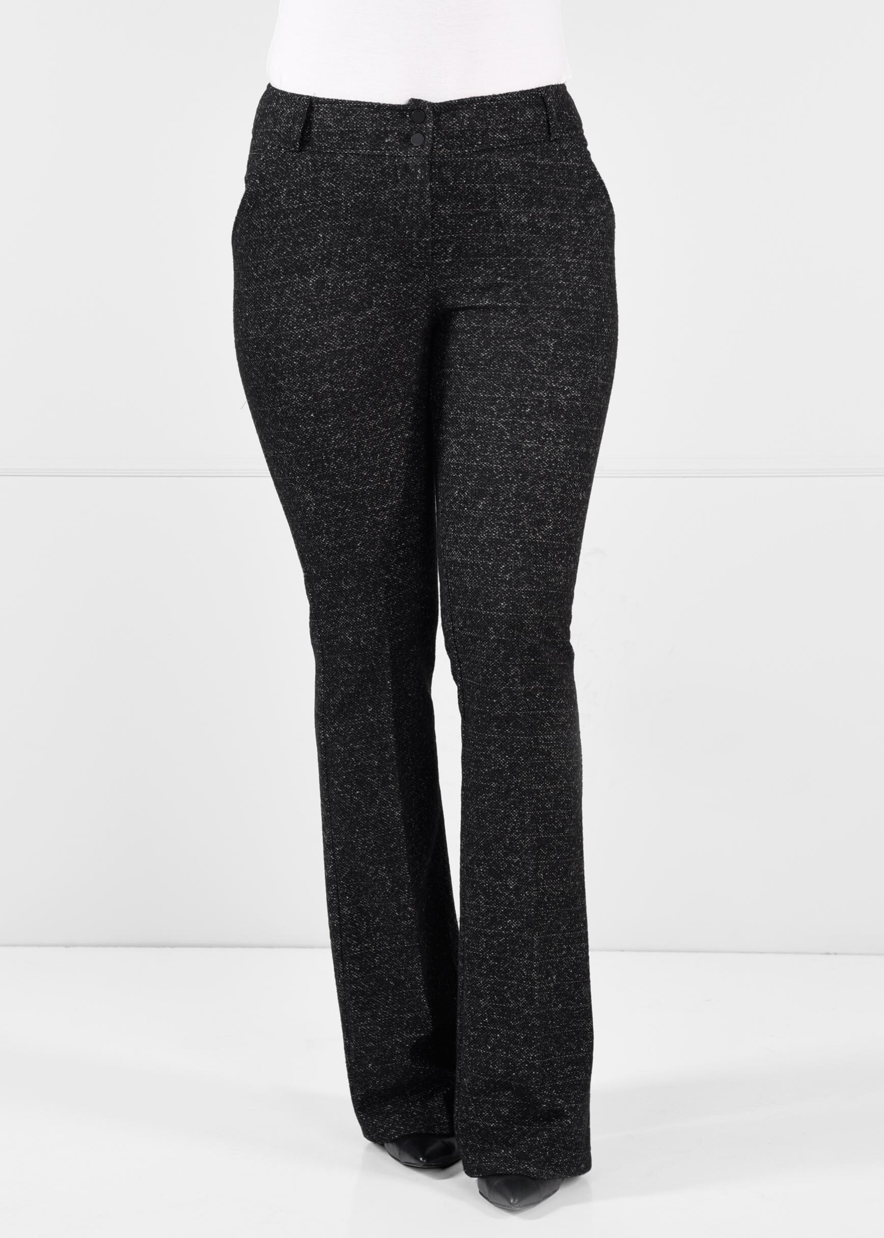 Tesettür giyim SİYAH İSPANYOL PAÇA DÜĞMELİ PANTOLON 7279