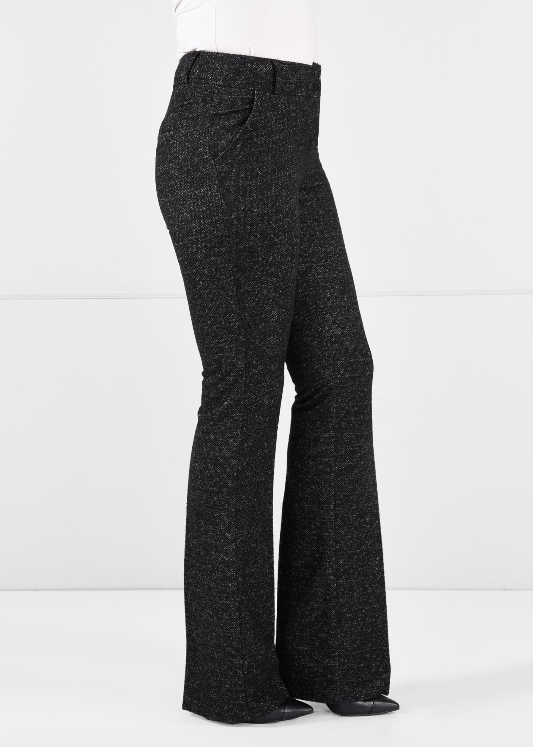 Tesettür giyim SİYAH İSPANYOL PAÇA DÜĞMELİ PANTOLON 7279