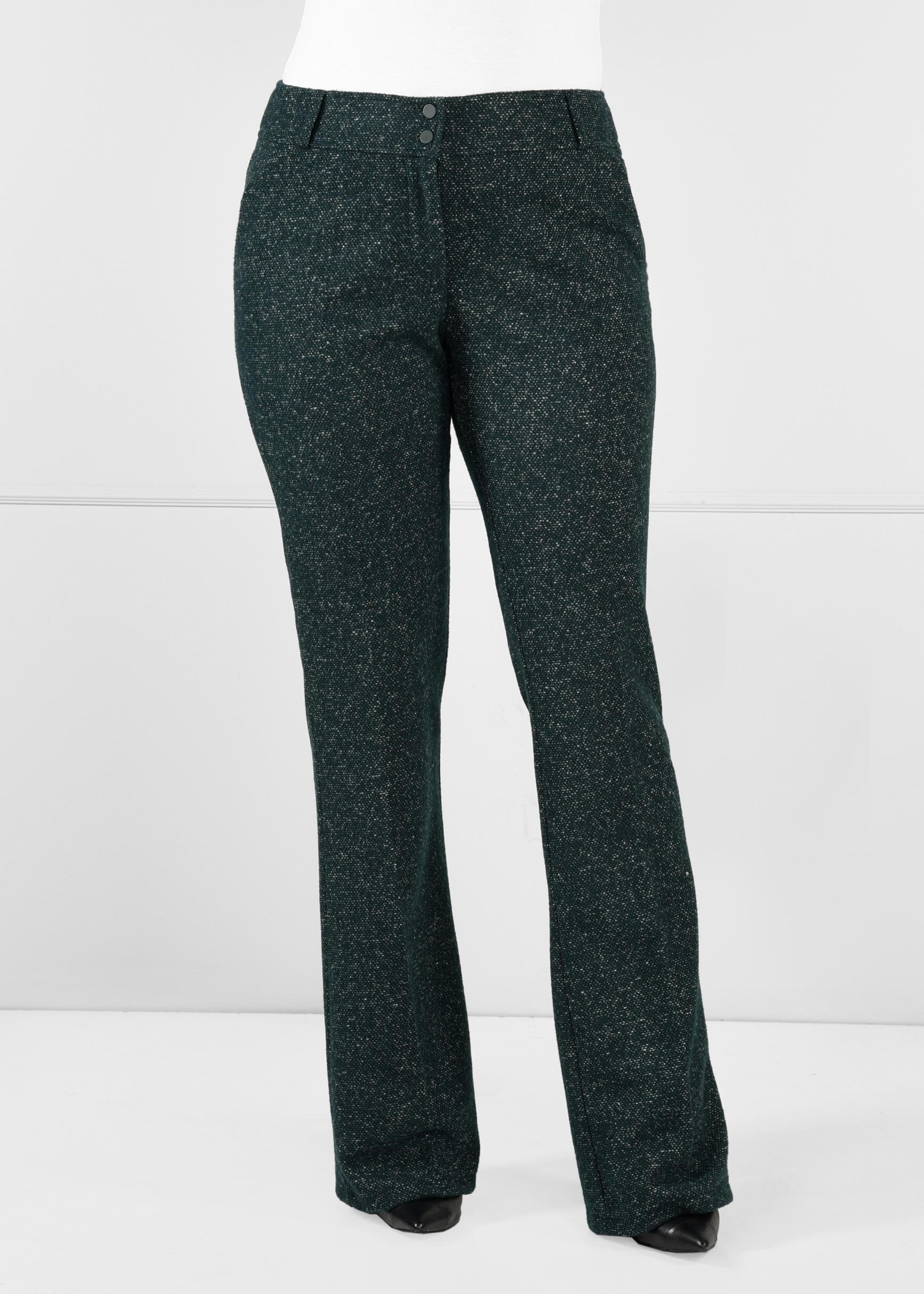 Tesettür giyim YEŞİL İSPANYOL PAÇA DÜĞMELİ PANTOLON 7279