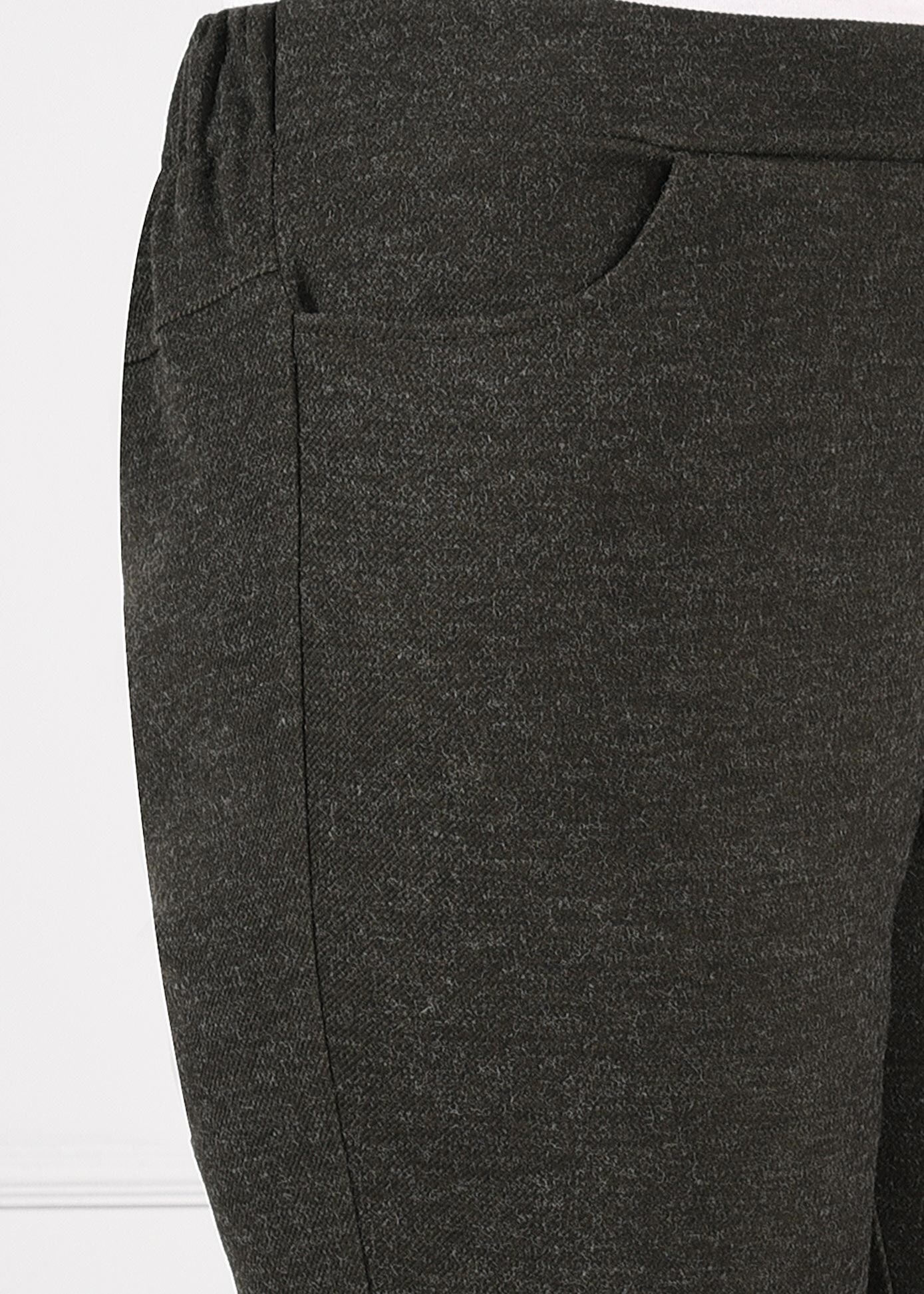 Tesettür giyim HAKİ BELİ LASTİKLİ BORU PAÇA PANTOLON 7281 