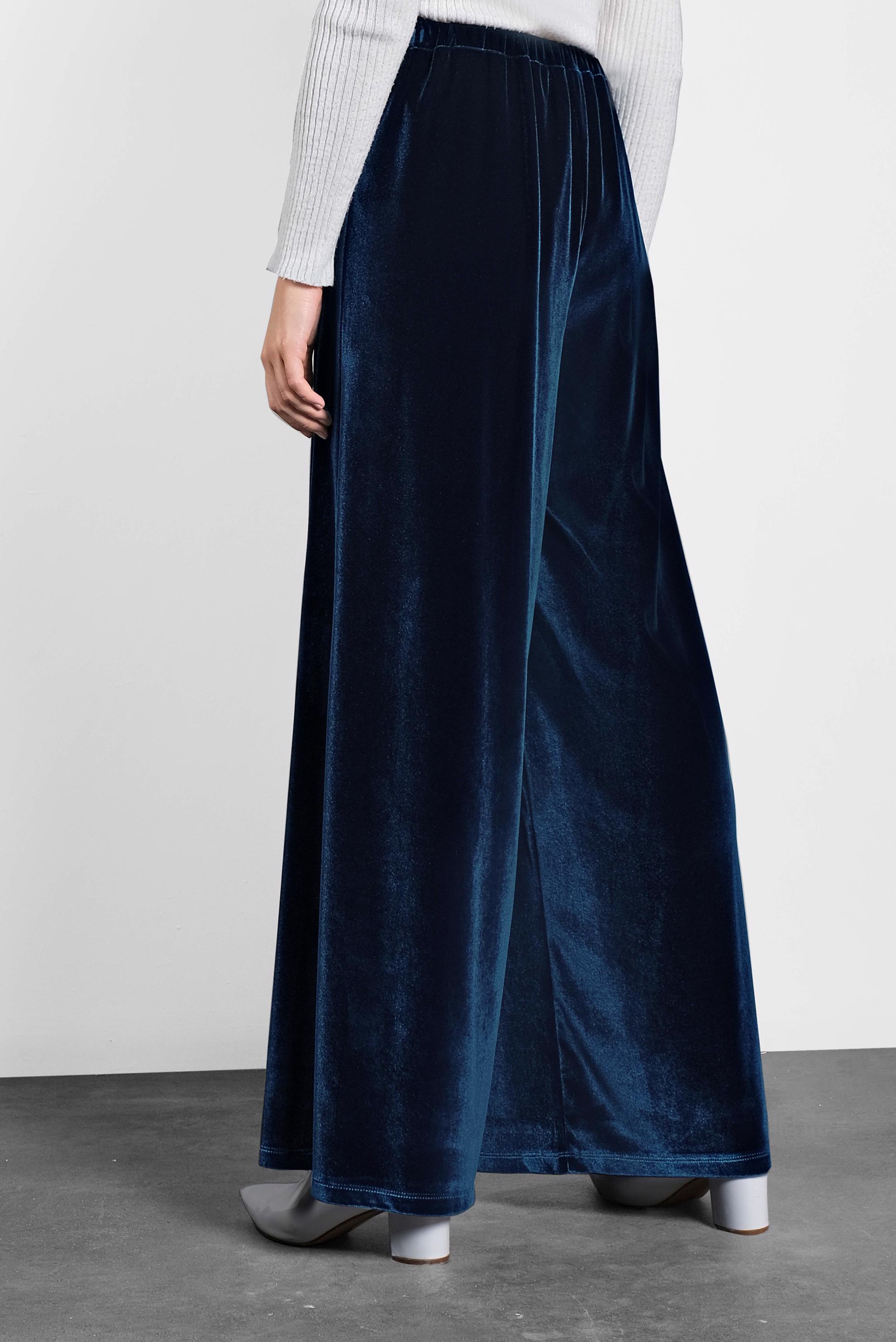 Tesettür giyim LACİVERT BELİ LASTİKLİ KADİFE PANTOLON 7404 