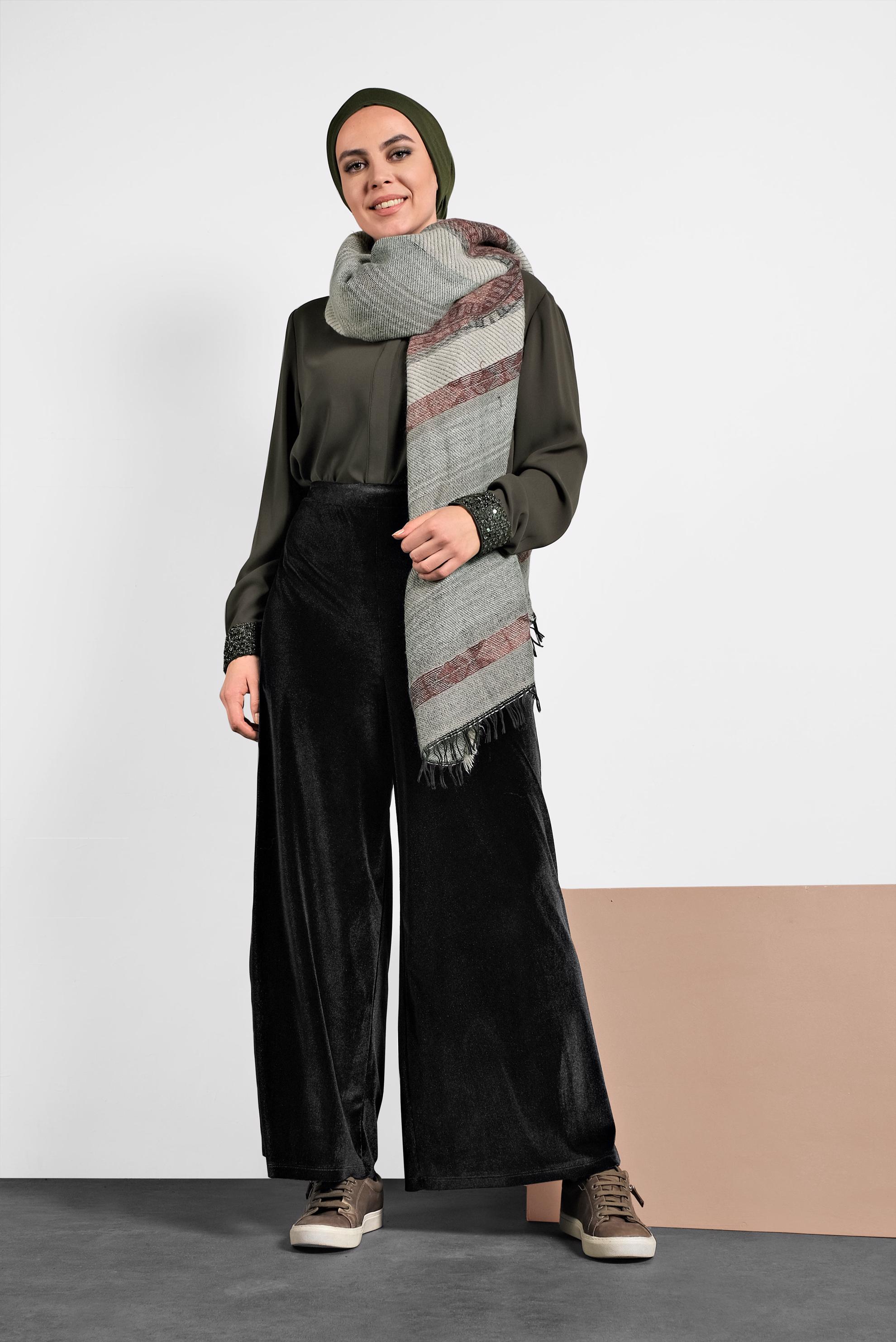 Hijab clothing BLACK VELVET PANTS 7405 