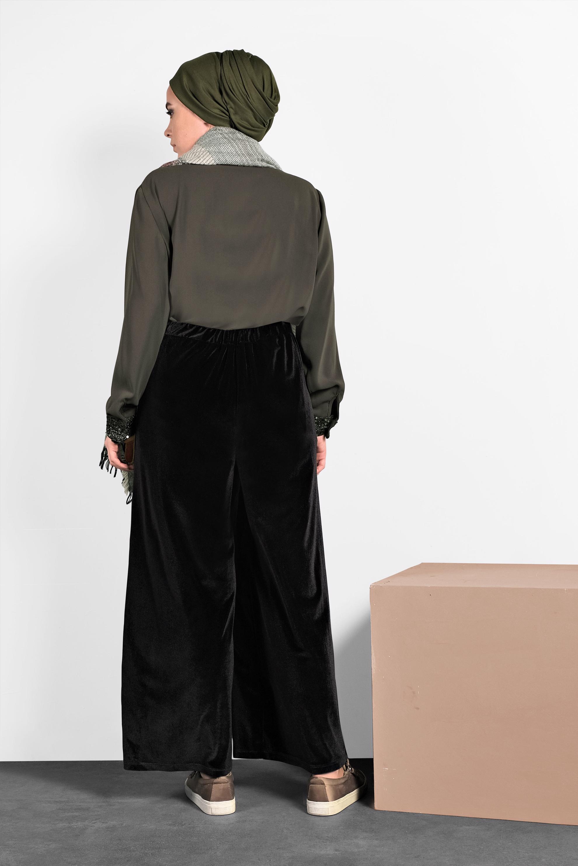 Hijab clothing BLACK VELVET PANTS 7405 