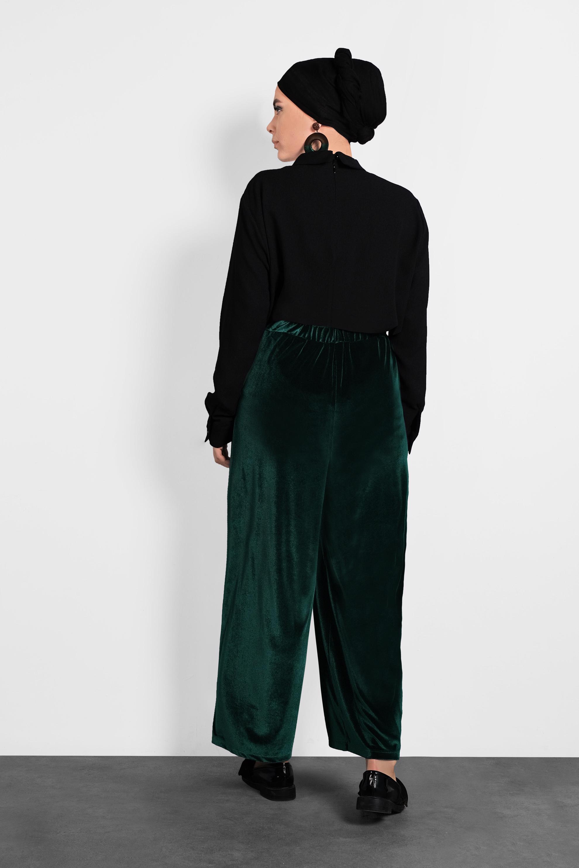 Hijab clothing GREEN VELVET PANTS 7405 