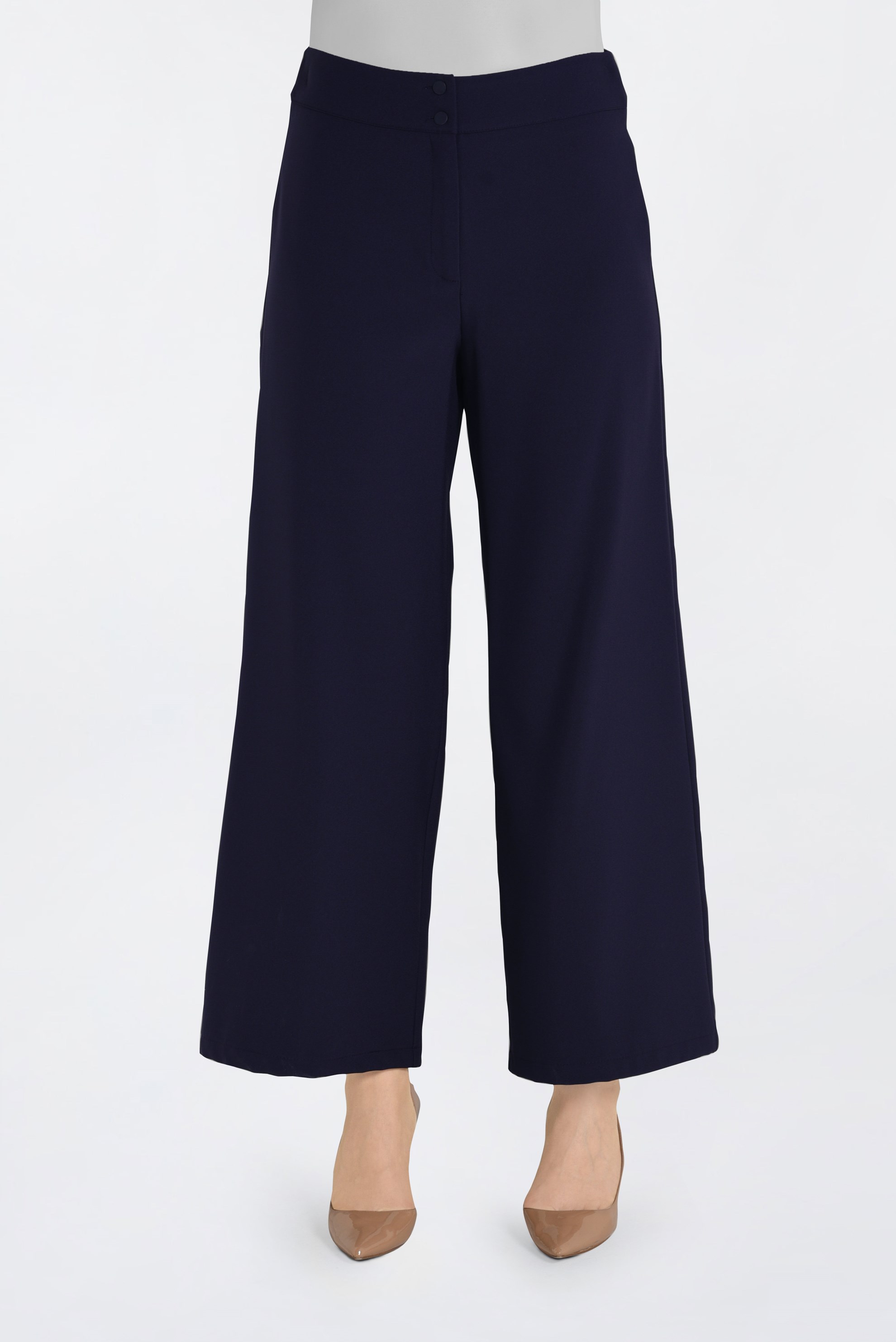 Tesettür giyim MOR BOL PAÇA DÜĞMELİ PANTOLON 7408