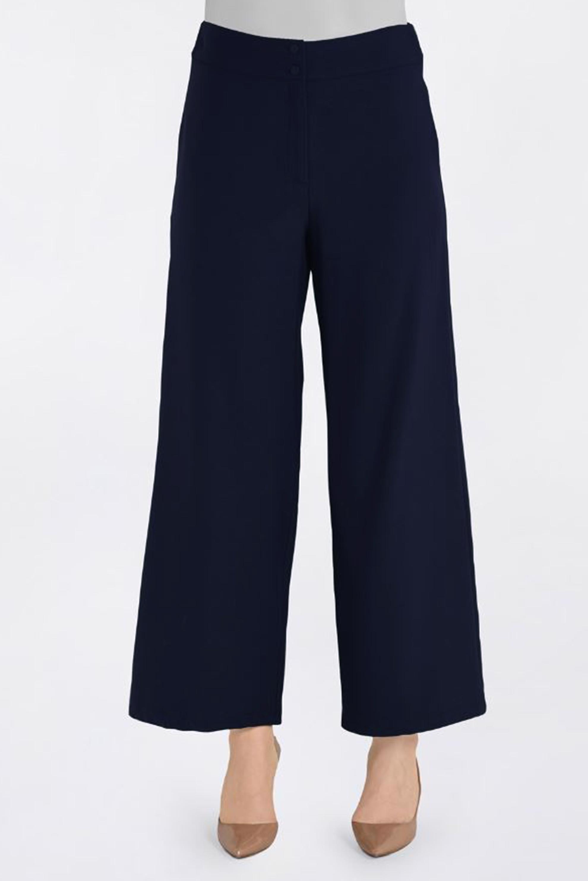 Tesettür giyim LACİVERT BOL PAÇA DÜĞMELİ PANTOLON 7408