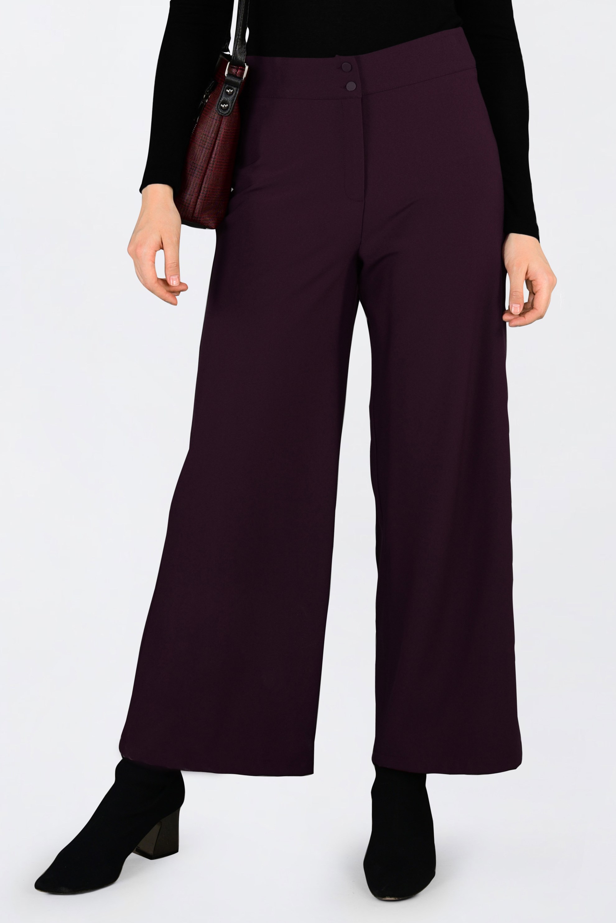 Tesettür giyim MÜRDÜM BOL PAÇA DÜĞMELİ PANTOLON 7408