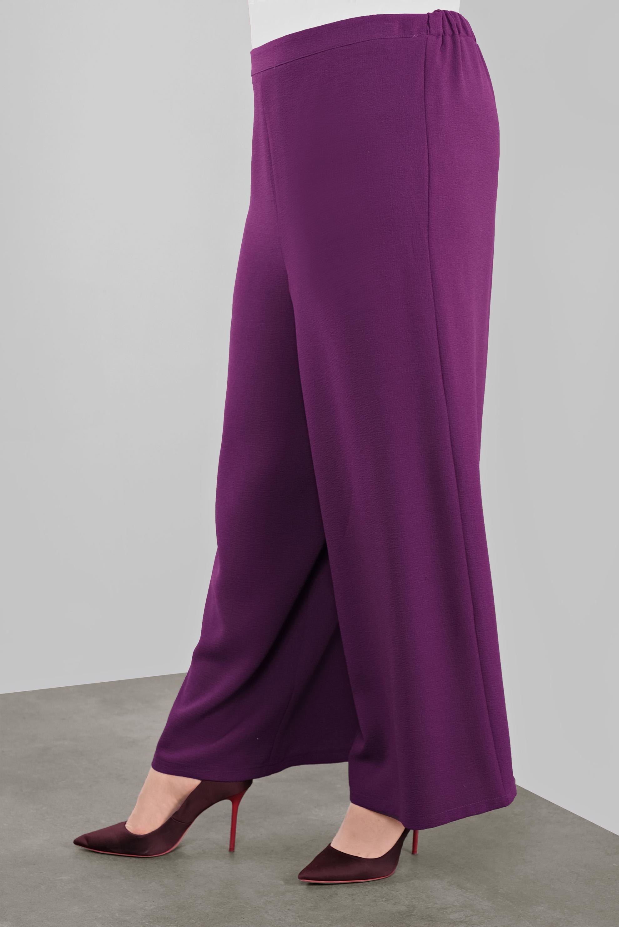 Tesettür giyim MOR GENİŞ PAÇA PANTOLON 7409 