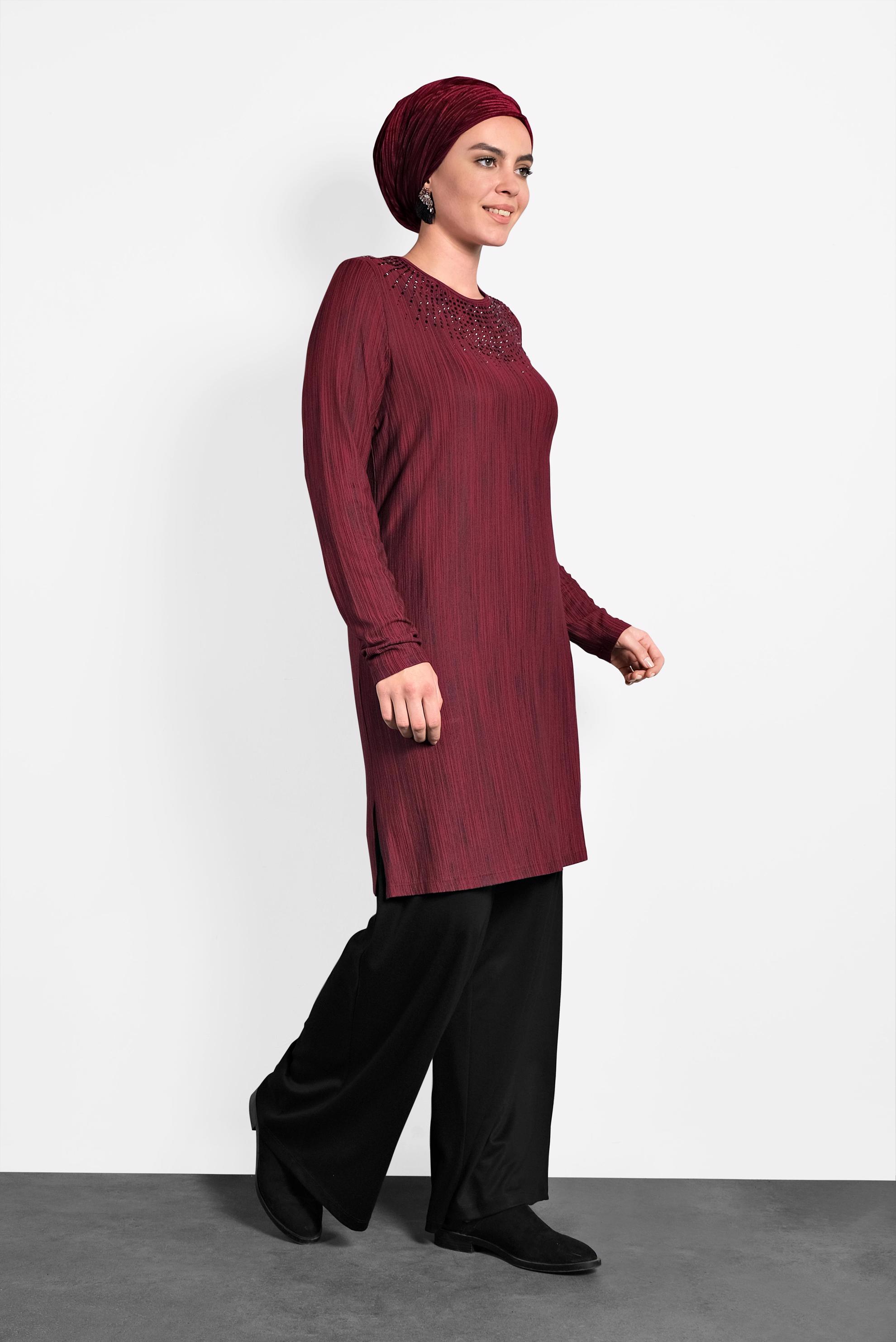 Hijab clothing BLACK WIDE-LEG PANTS 7412 