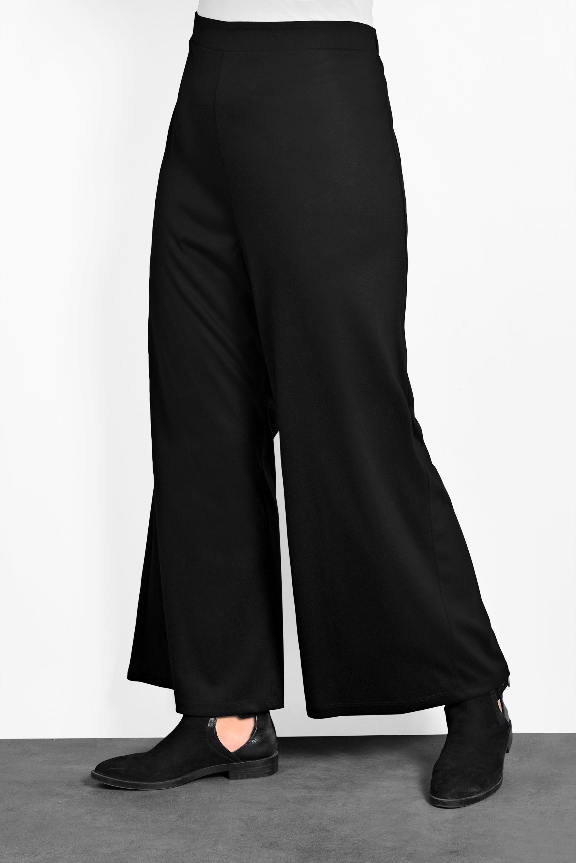 Hijab clothing BLACK WIDE-LEG PANTS 7412 