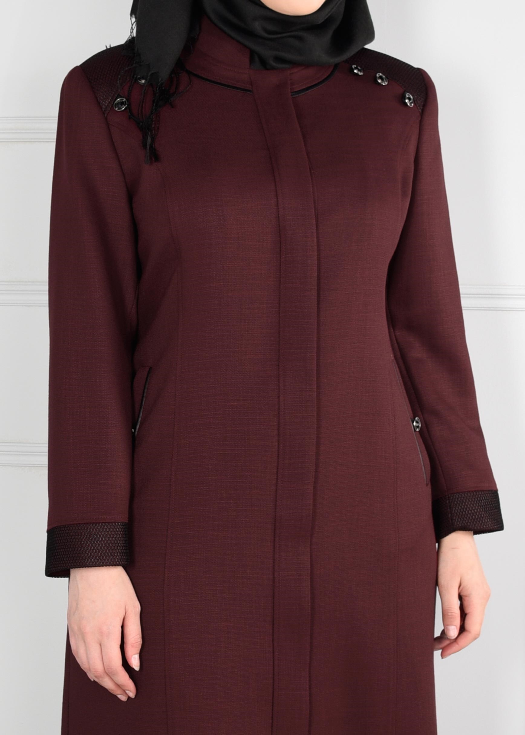 Vêtements hijab PRUNE PARDESSUS À COL MAO 1167 