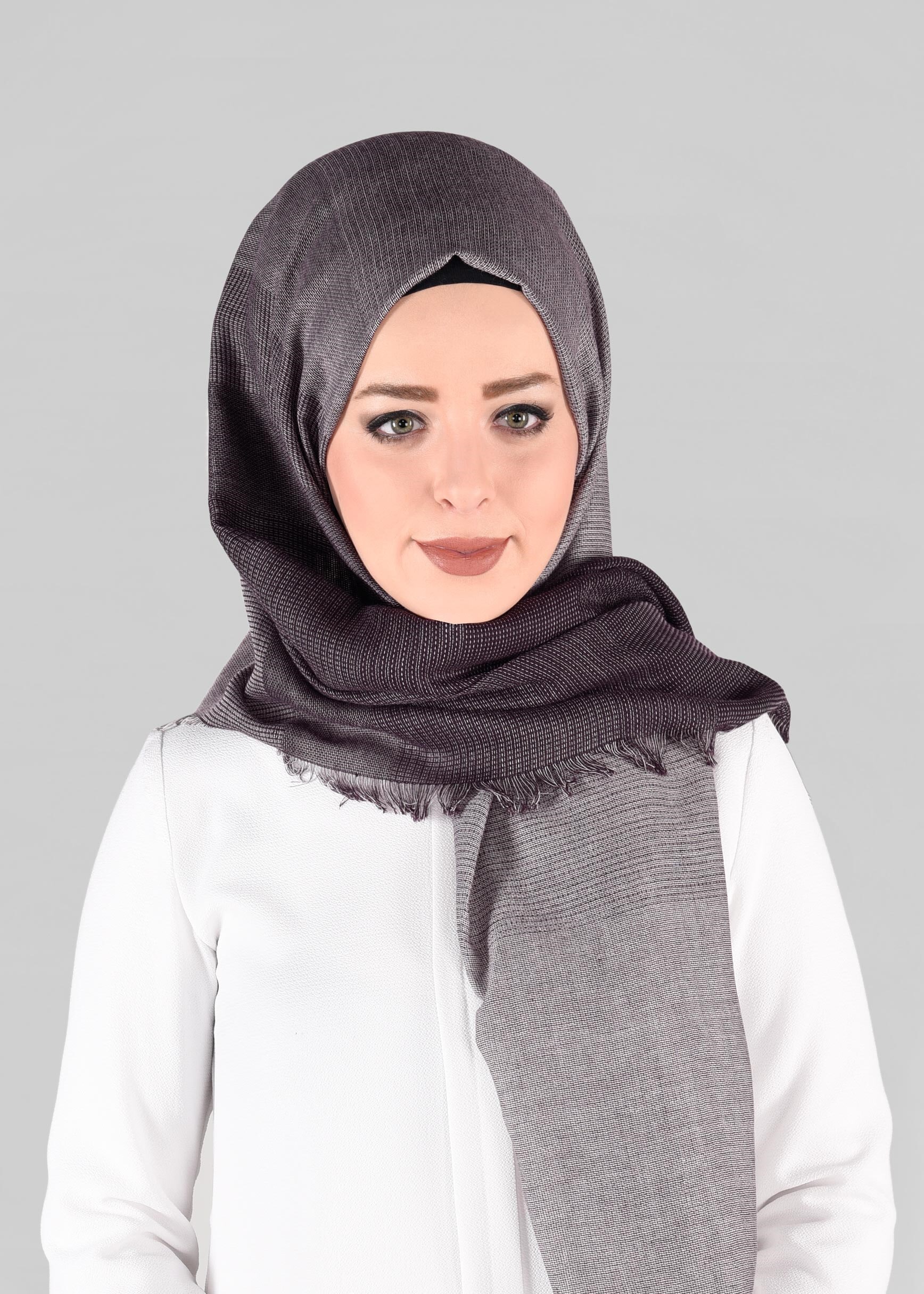 Tesettür giyim MOR 9883 ALVİNA PAMUKLU SAÇAKLI ŞAL