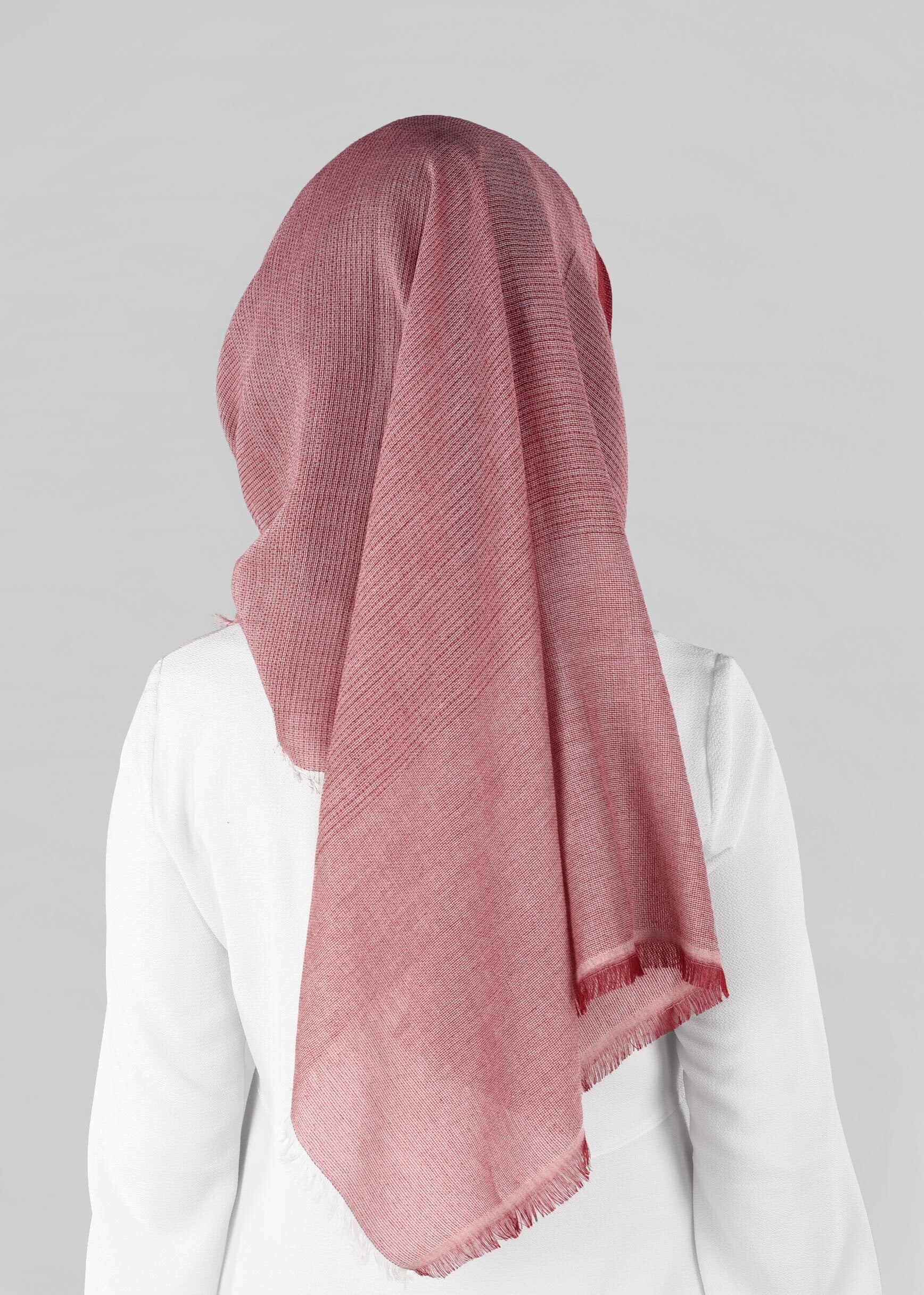 Tesettür giyim BORDO 9883 ALVİNA PAMUKLU SAÇAKLI ŞAL