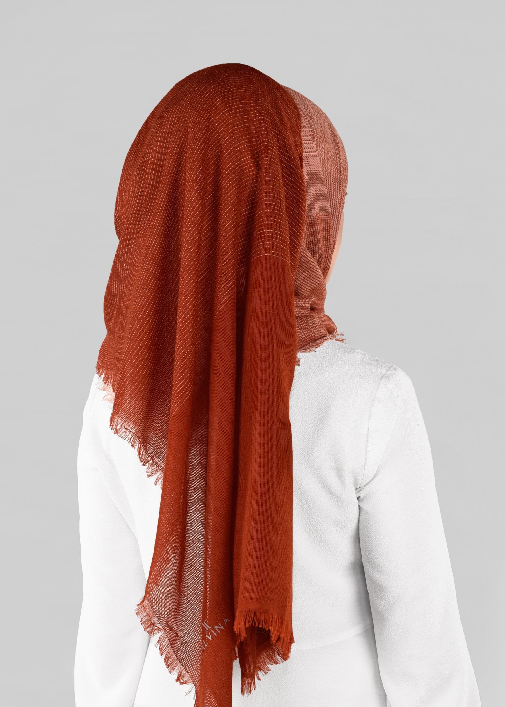 Tesettür giyim TURUNCU 9883 ALVİNA PAMUKLU SAÇAKLI ŞAL