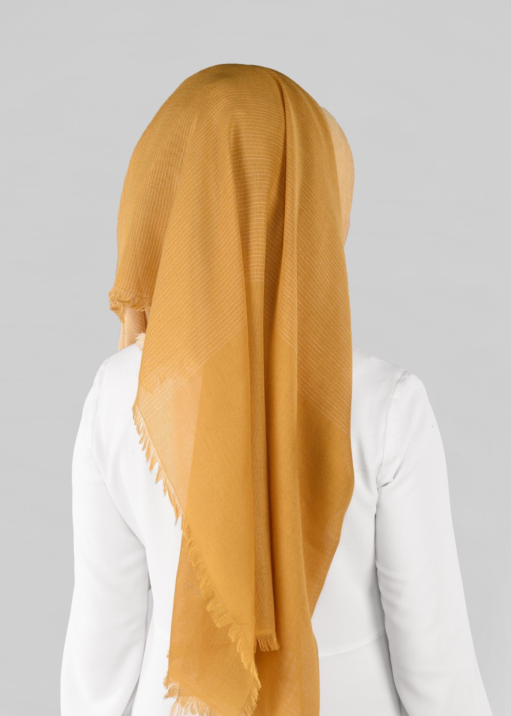 Tesettür giyim SARI 9883 ALVİNA PAMUKLU SAÇAKLI ŞAL