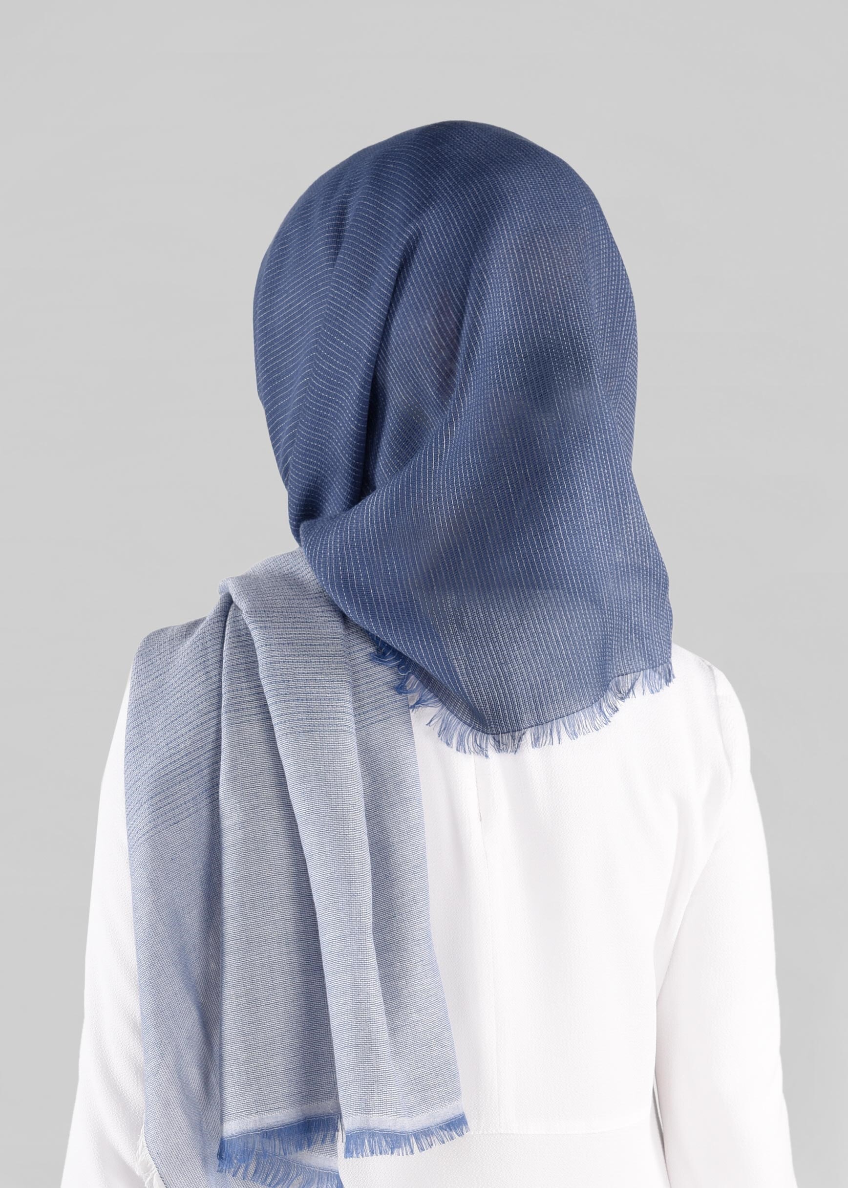 Tesettür giyim LACİVERT 9883 ALVİNA PAMUKLU SAÇAKLI ŞAL