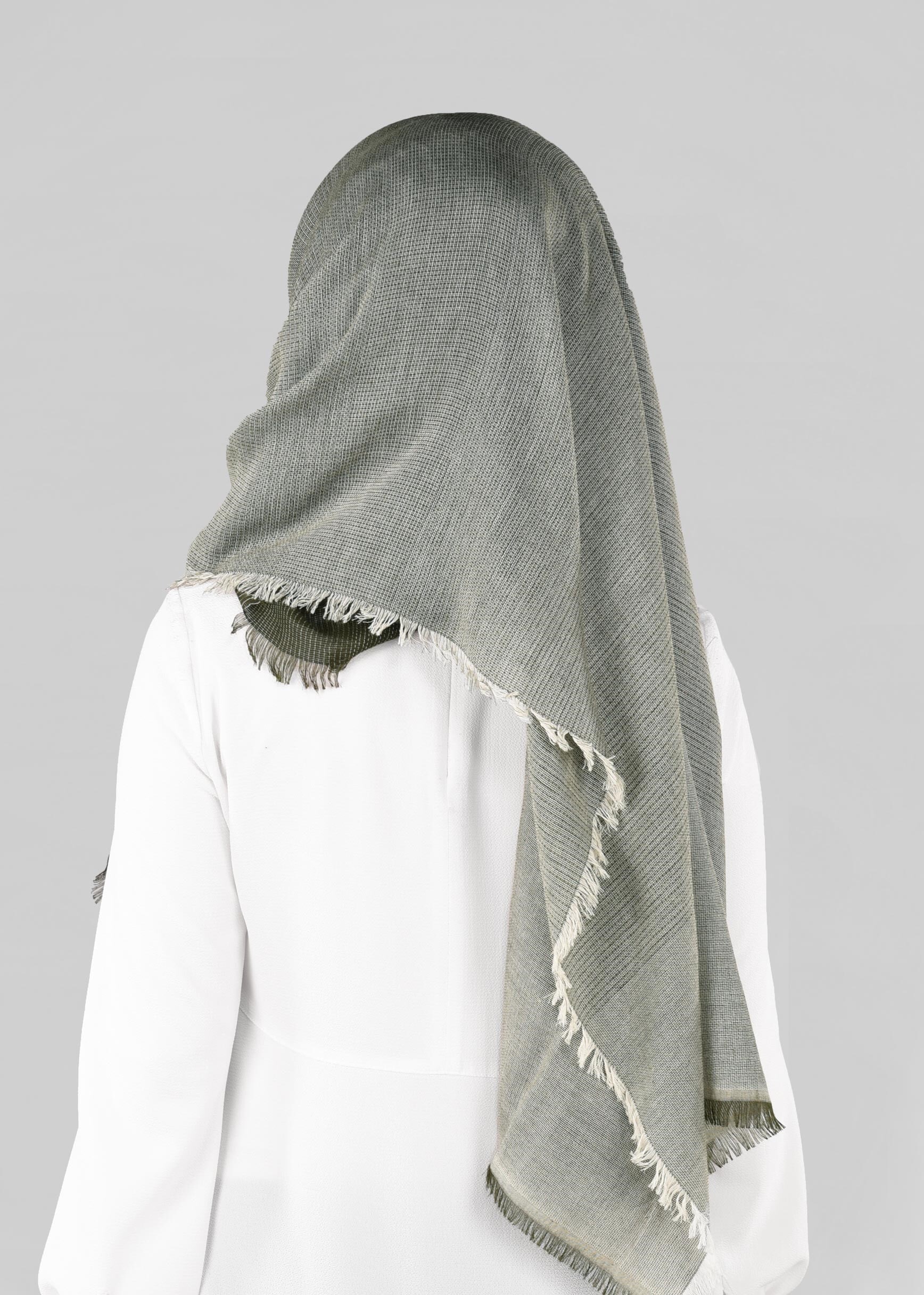 Tesettür giyim YEŞİL 9883 ALVİNA PAMUKLU SAÇAKLI ŞAL