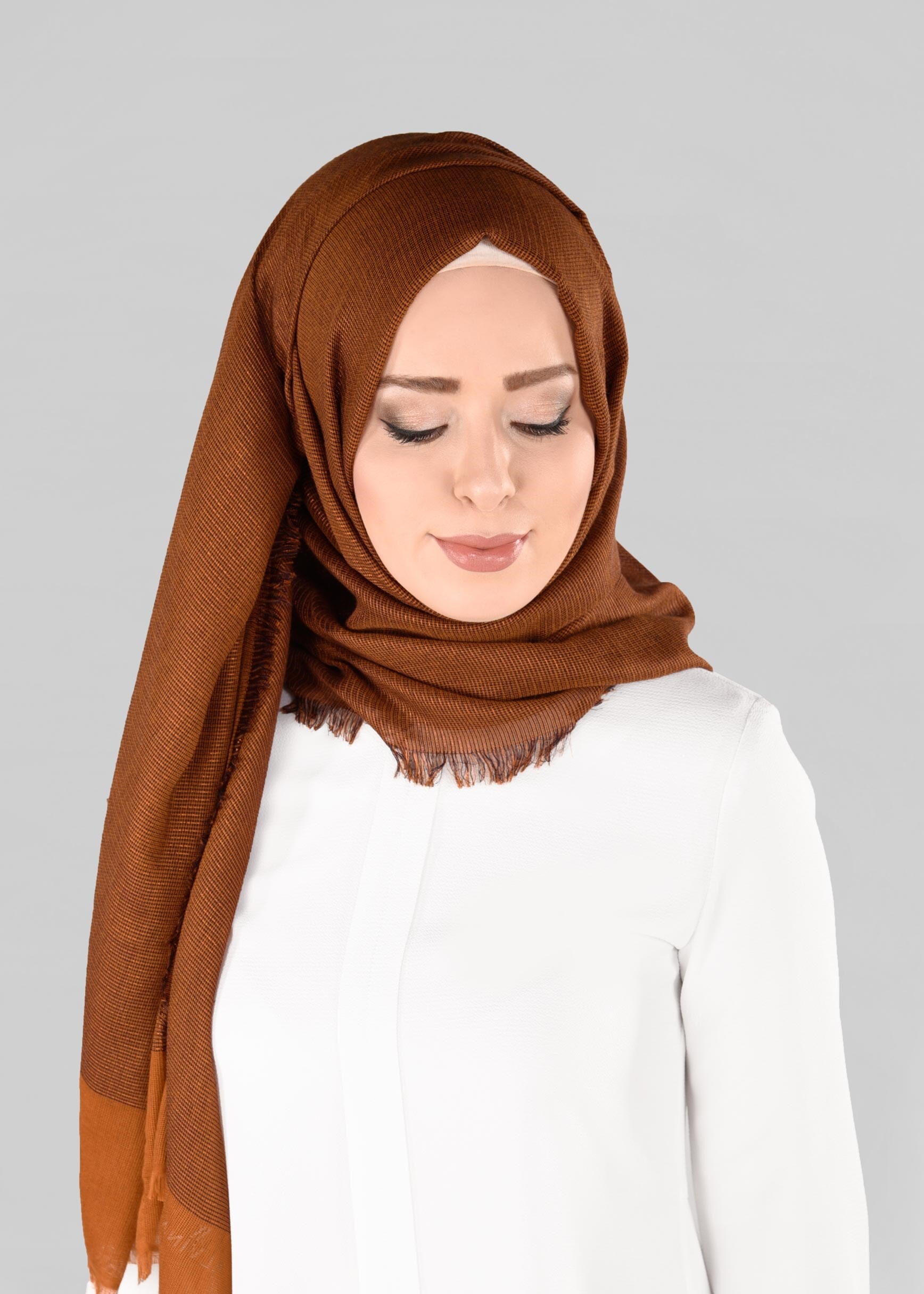 Tesettür giyim TABA 9884 ALVİNA KESİK SAÇAKLI ŞAL