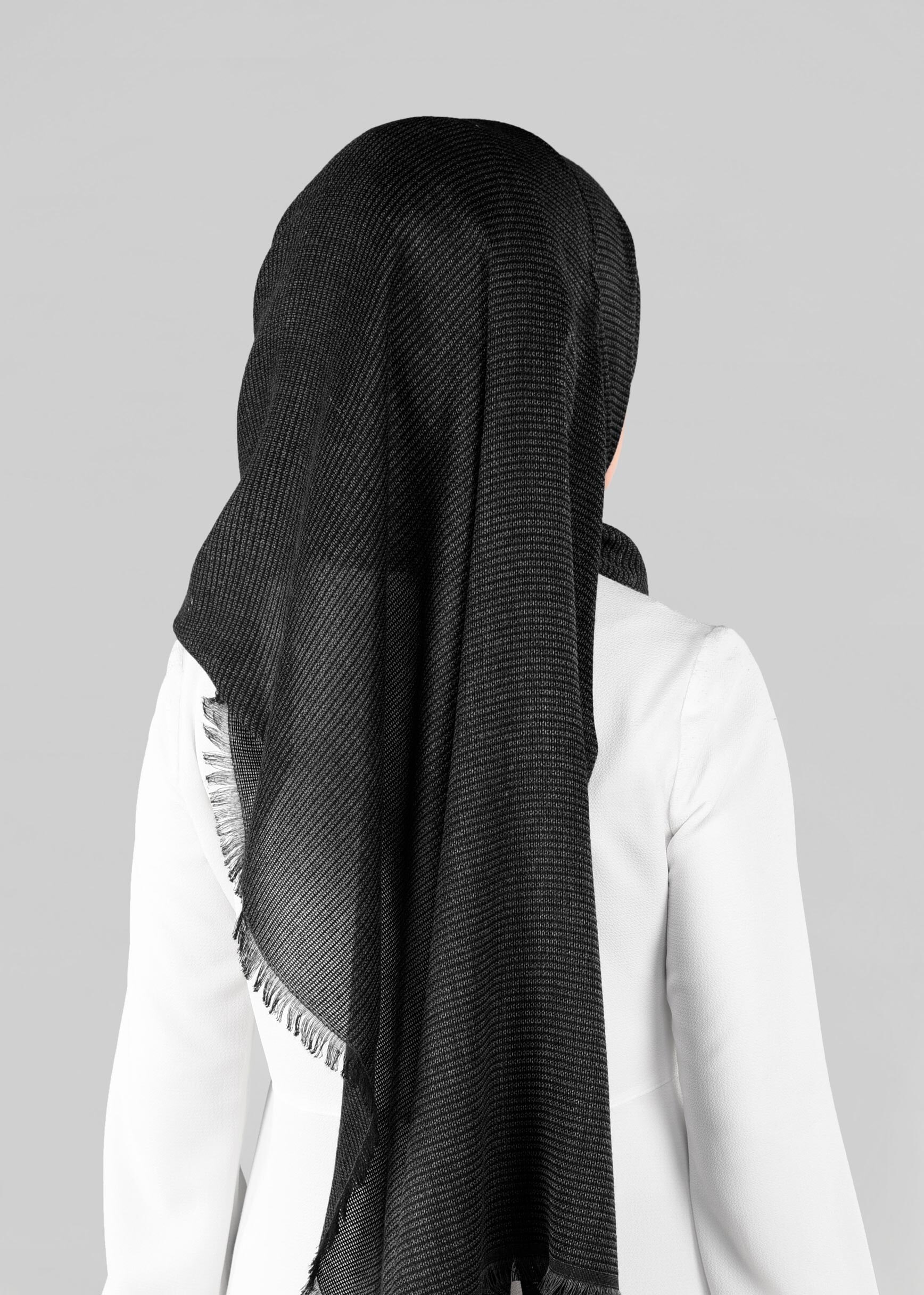 Tesettür giyim SİYAH 9885 ALVİNA KIŞLIK DOKUMA ŞAL