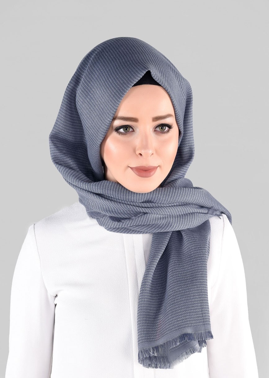 Tesettür giyim GÜMÜŞ 9885 ALVİNA KIŞLIK DOKUMA ŞAL