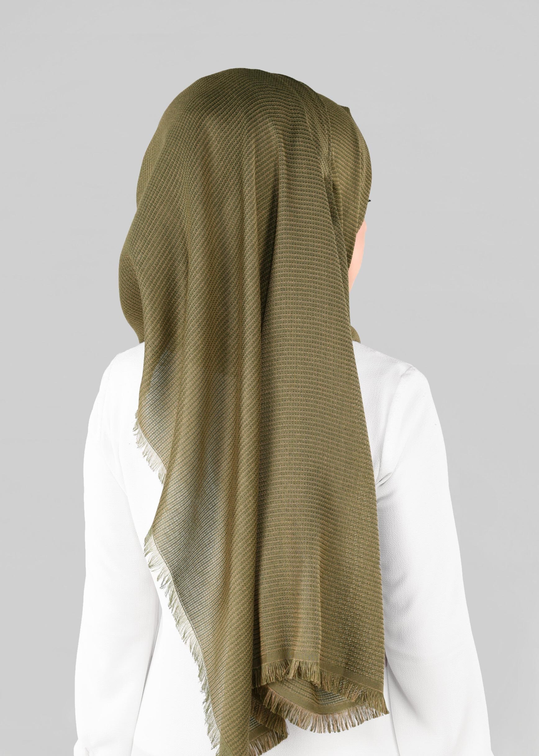 Tesettür giyim HAKİ 9885 ALVİNA KIŞLIK DOKUMA ŞAL