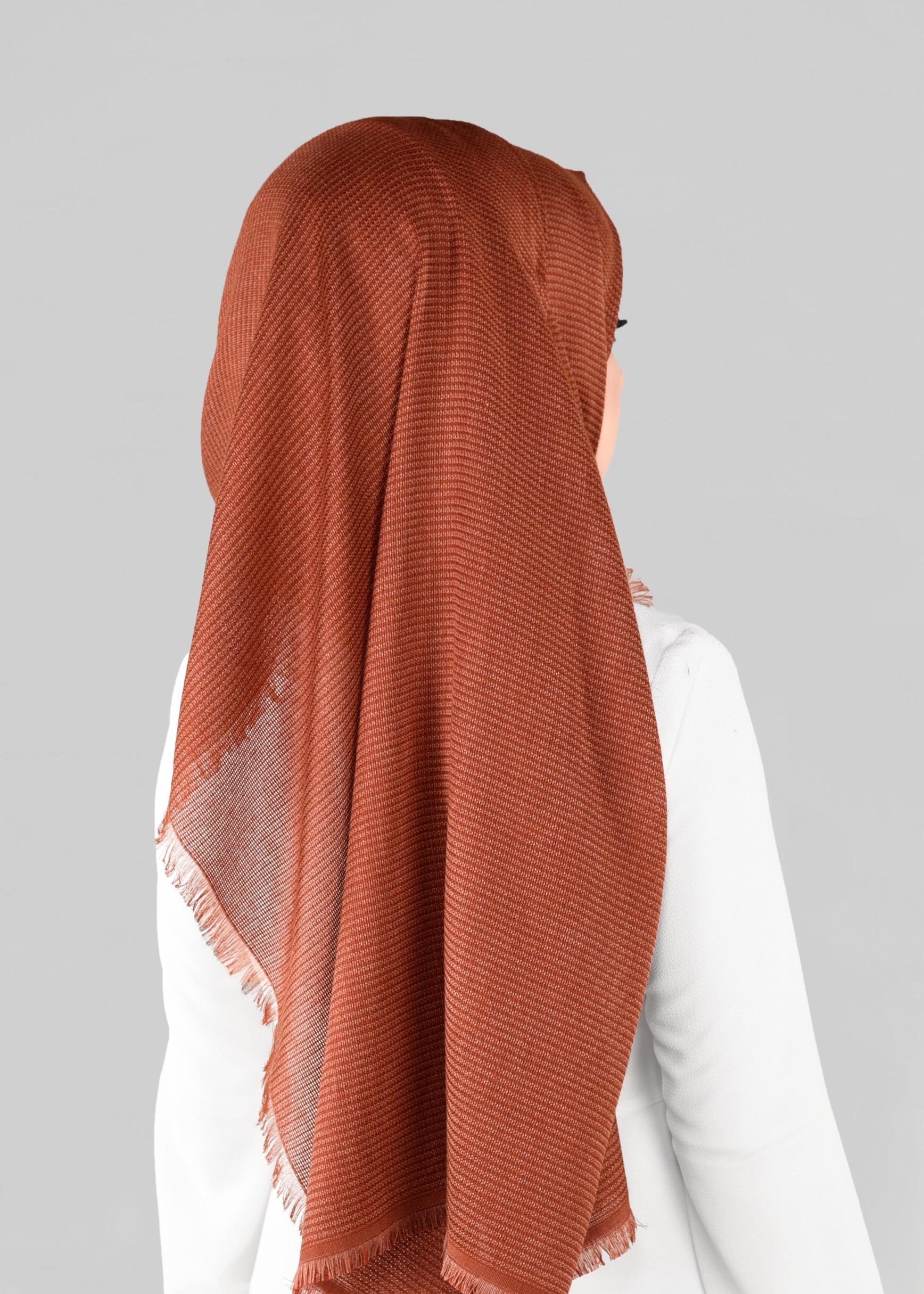 Tesettür giyim TURUNCU 9885 ALVİNA KIŞLIK DOKUMA ŞAL