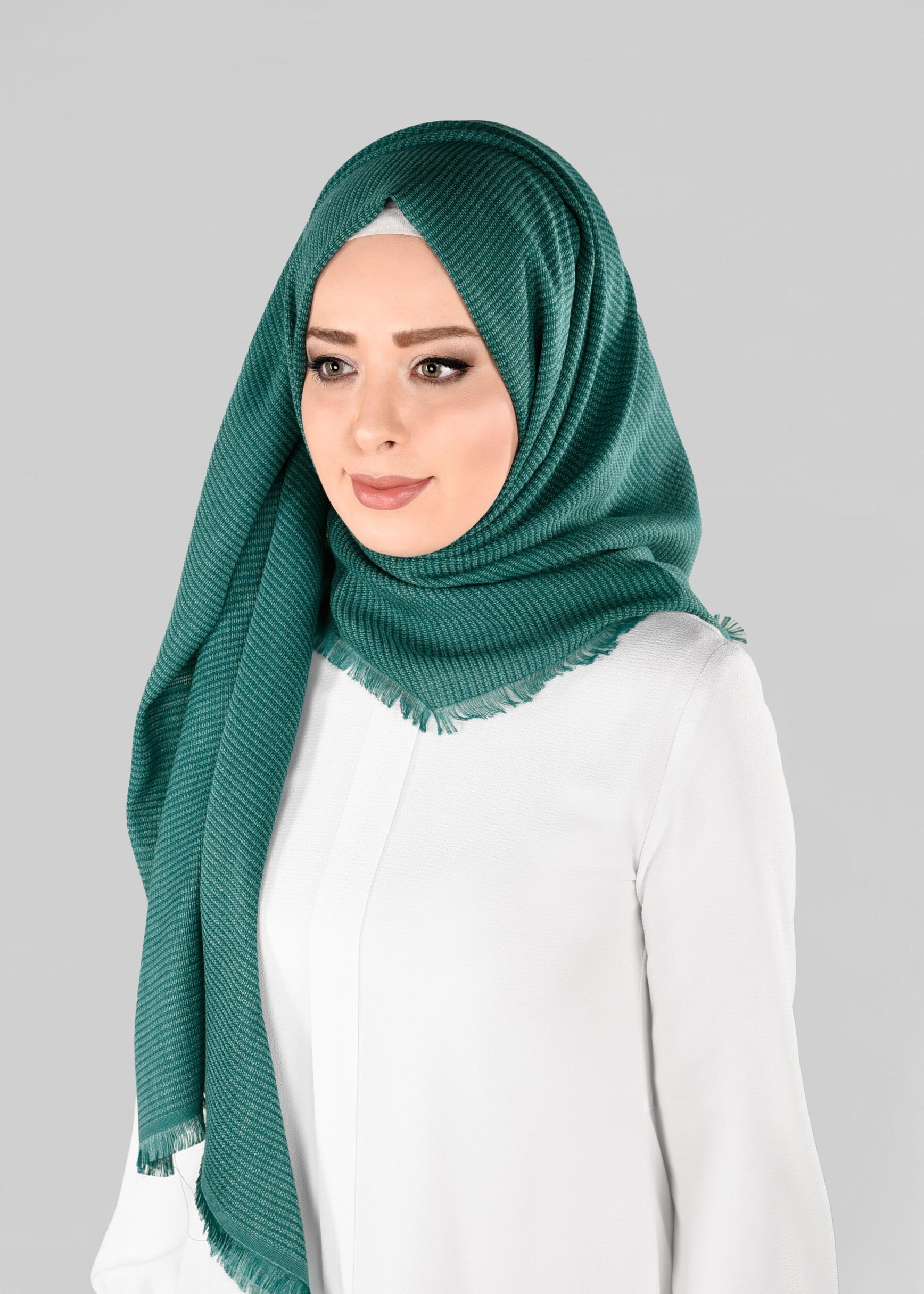 Tesettür giyim MAVİ 9885 ALVİNA KIŞLIK DOKUMA ŞAL