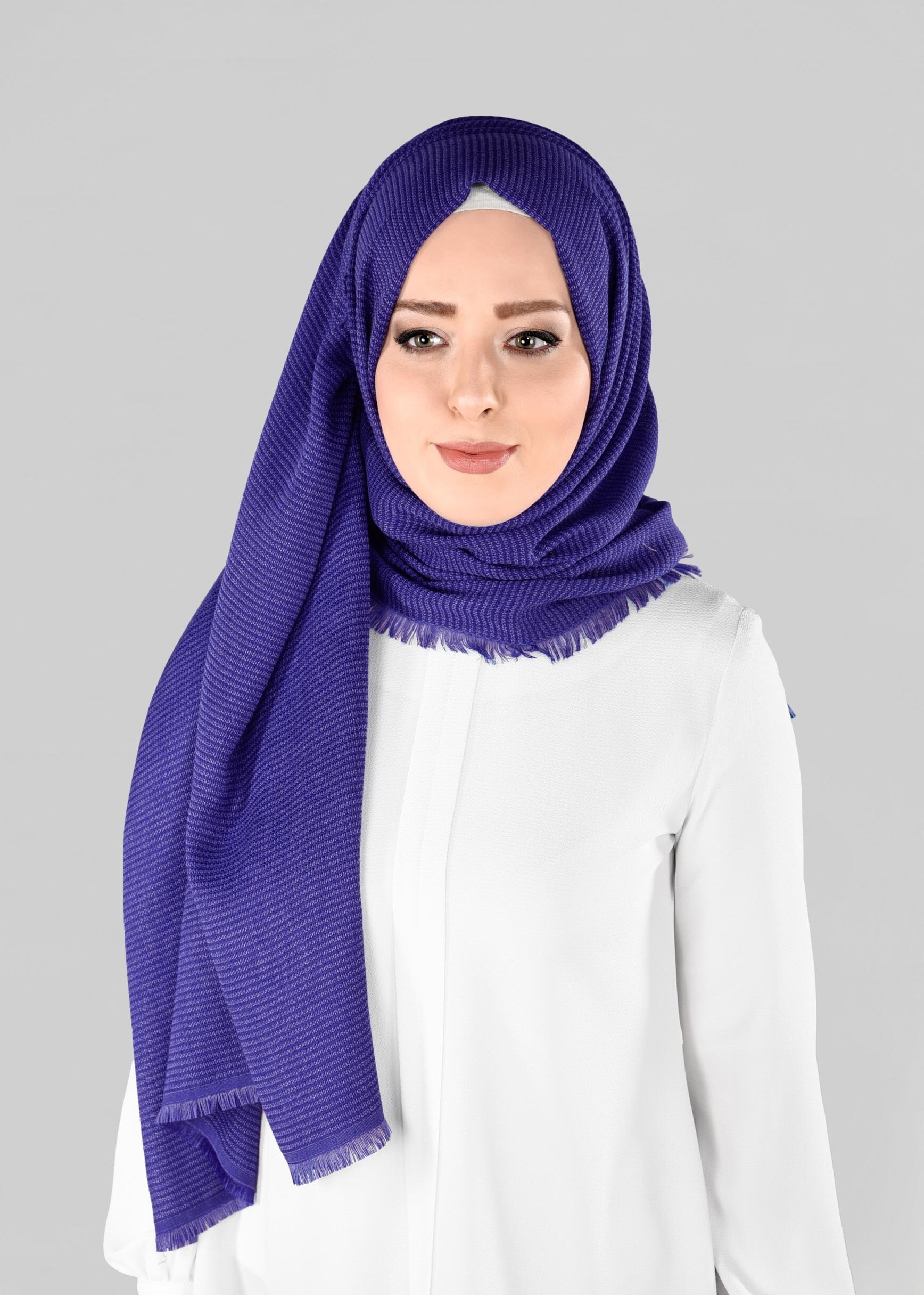 Tesettür giyim LACİVERT 9885 ALVİNA KIŞLIK DOKUMA ŞAL