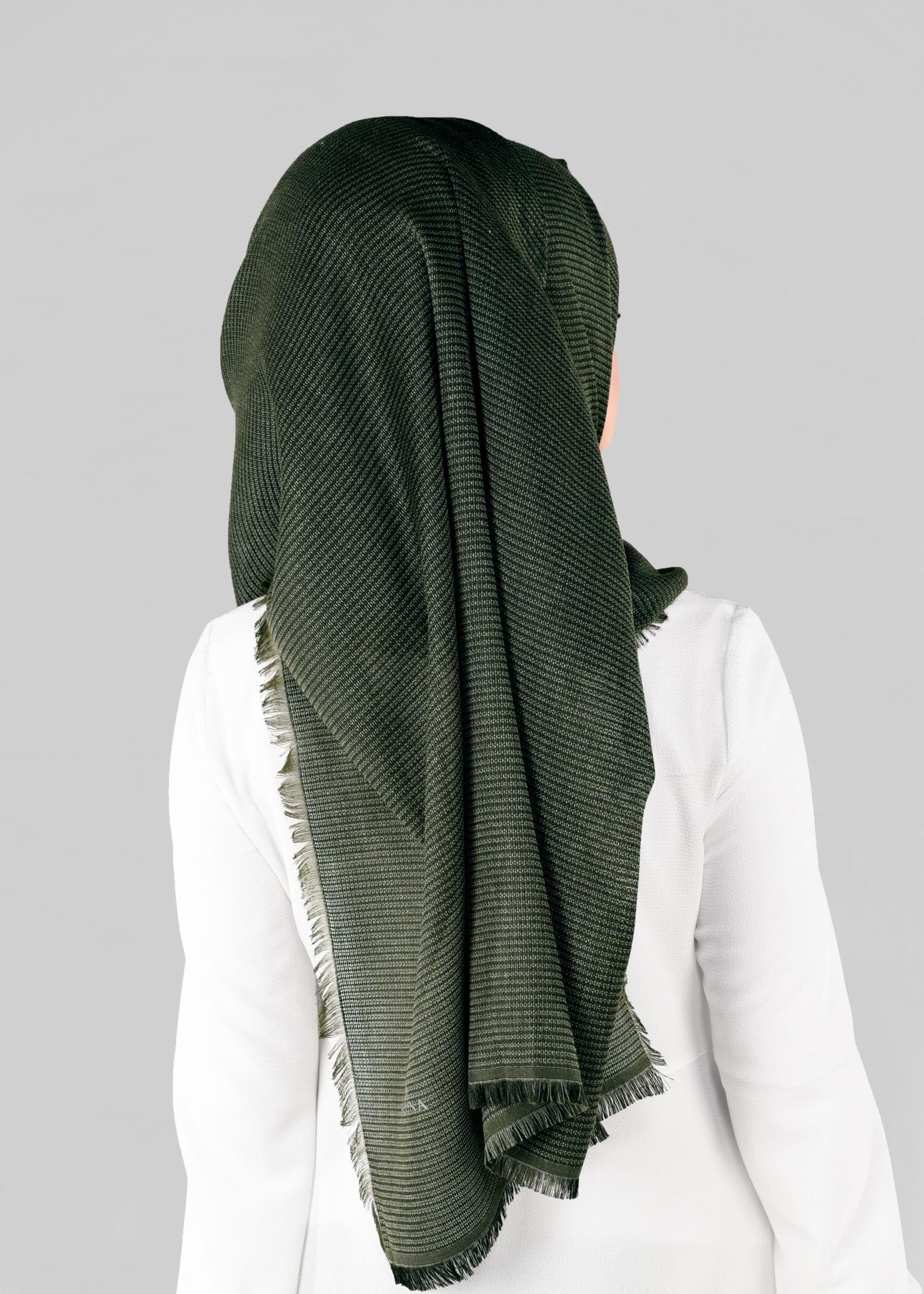 Tesettür giyim YEŞİL 9885 ALVİNA KIŞLIK DOKUMA ŞAL