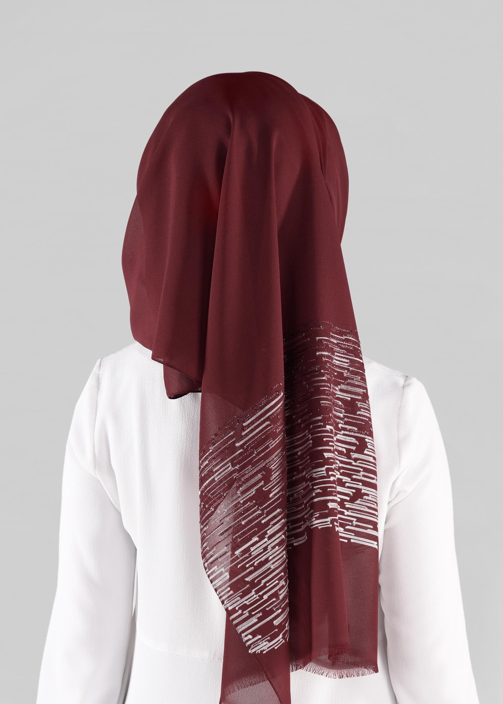 Tesettür giyim BORDO 9886 ALVİNA İLAYDA ŞAL