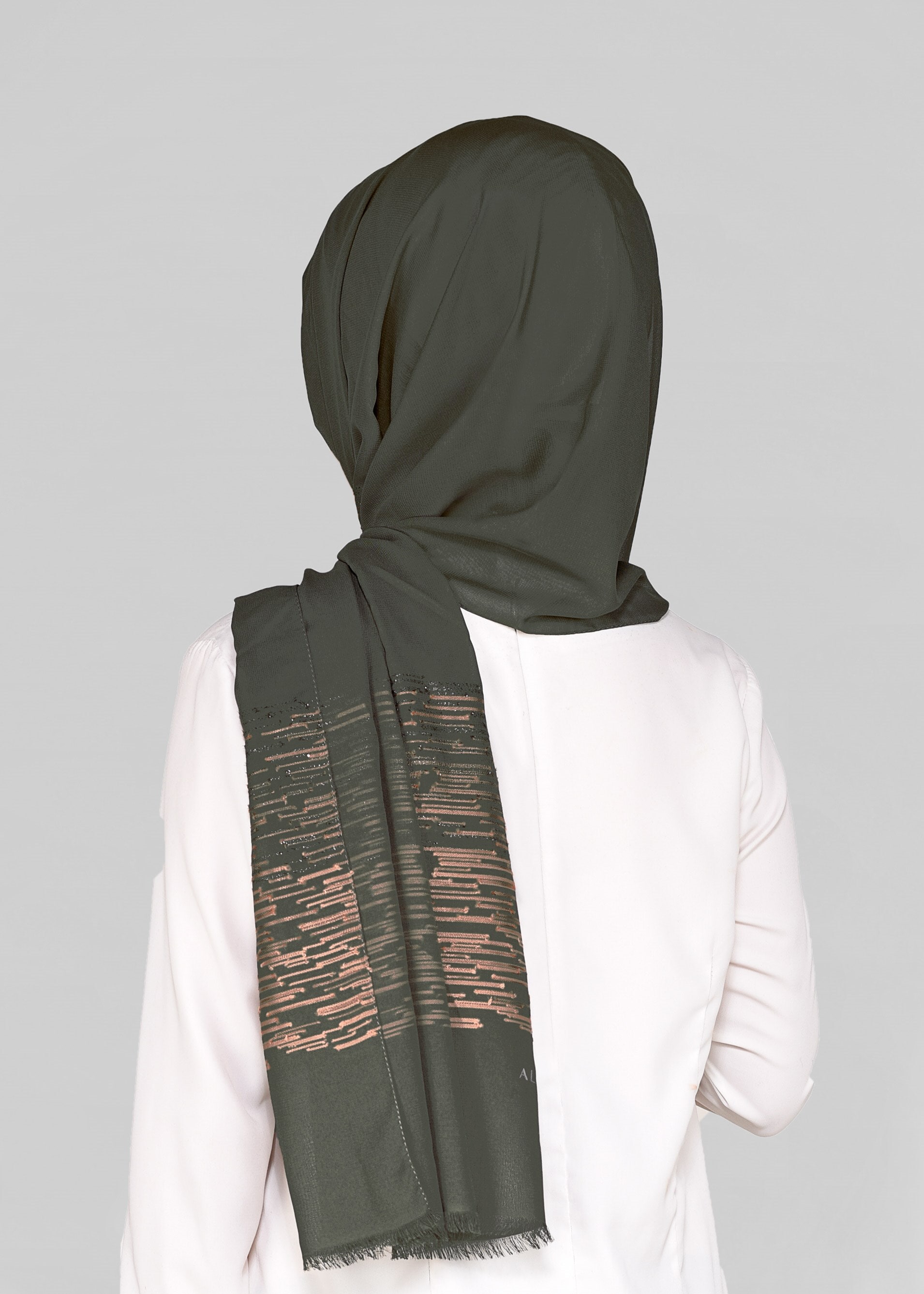 Tesettür giyim HAKİ 9886 ALVİNA İLAYDA ŞAL