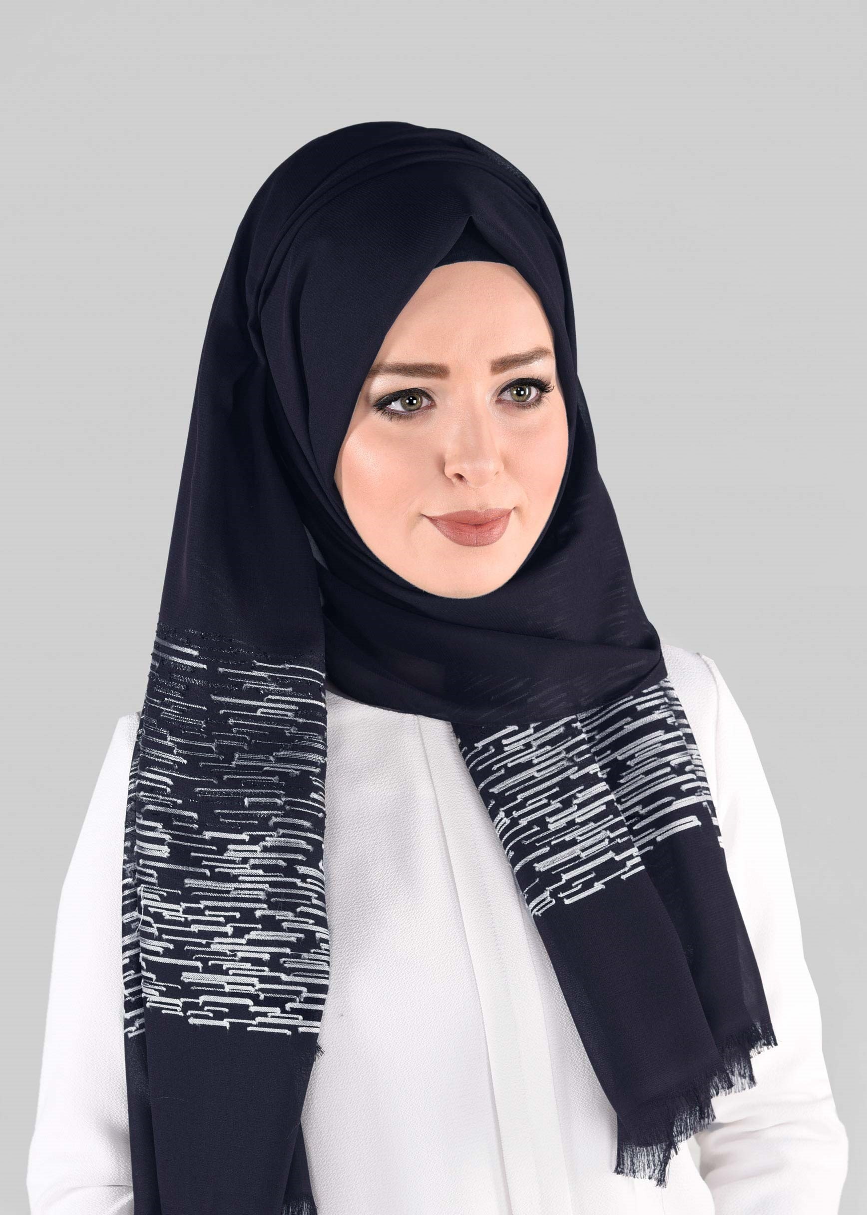 Tesettür giyim LACİVERT 9886 ALVİNA İLAYDA ŞAL