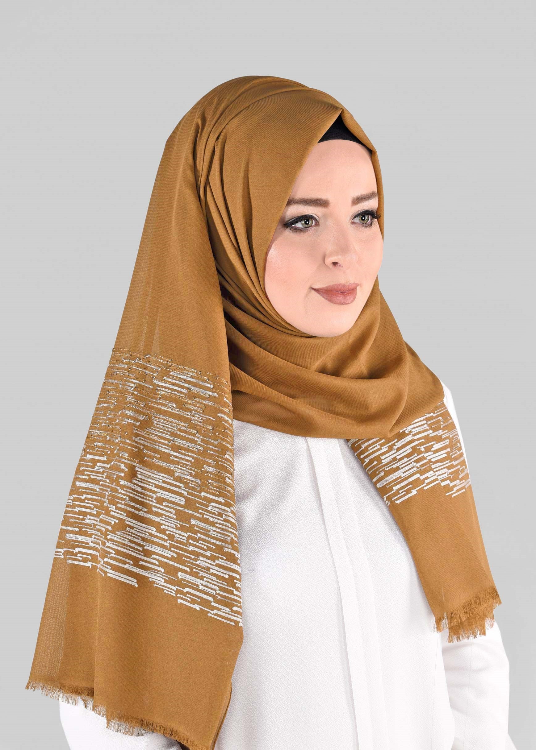 Tesettür giyim SARI 9886 ALVİNA İLAYDA ŞAL