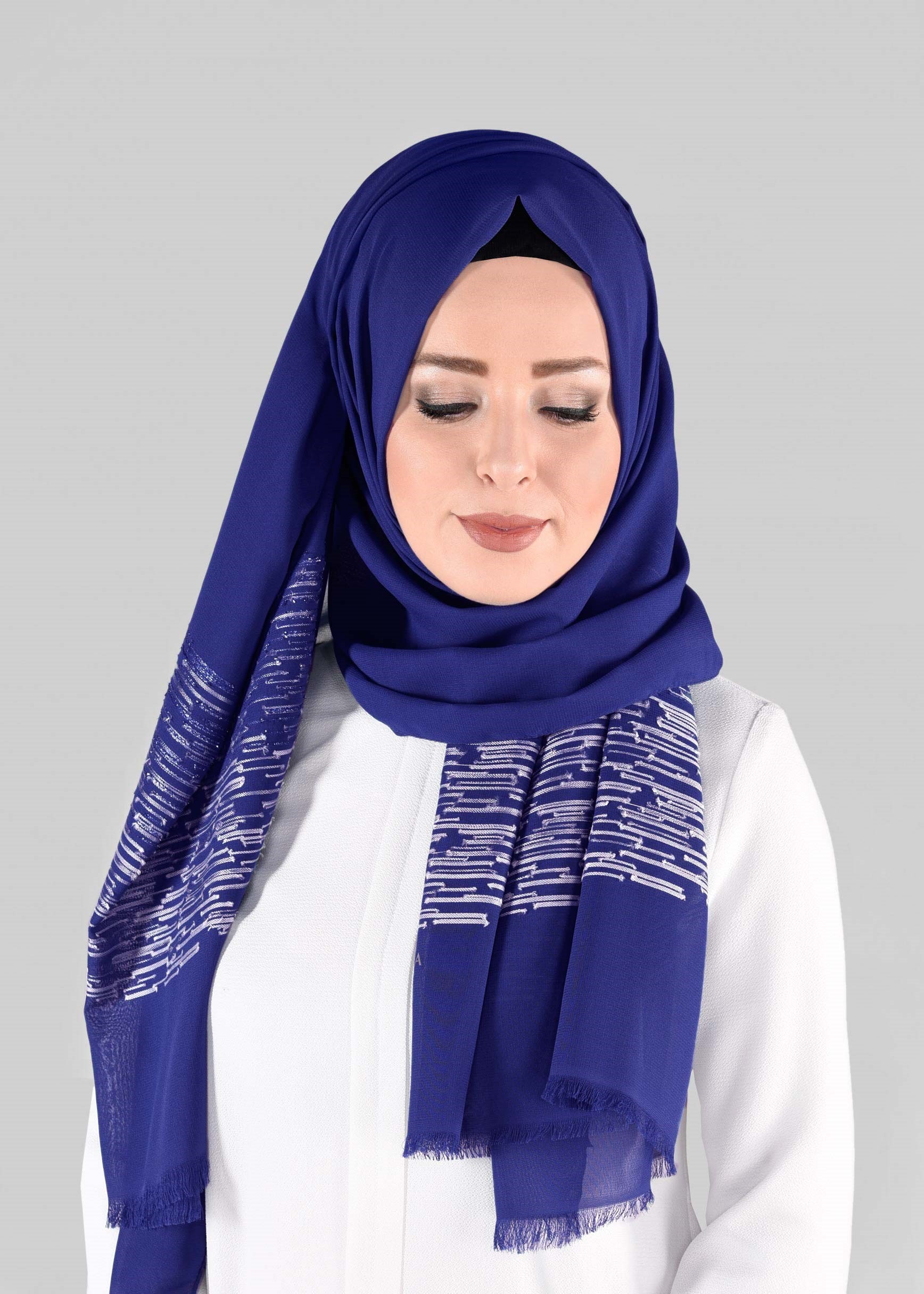 Tesettür giyim LACİVERT 9886 ALVİNA İLAYDA ŞAL
