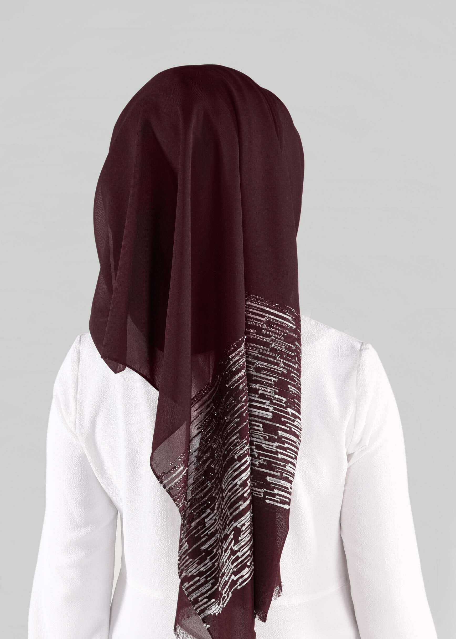 Tesettür giyim BORDO 9886 ALVİNA İLAYDA ŞAL