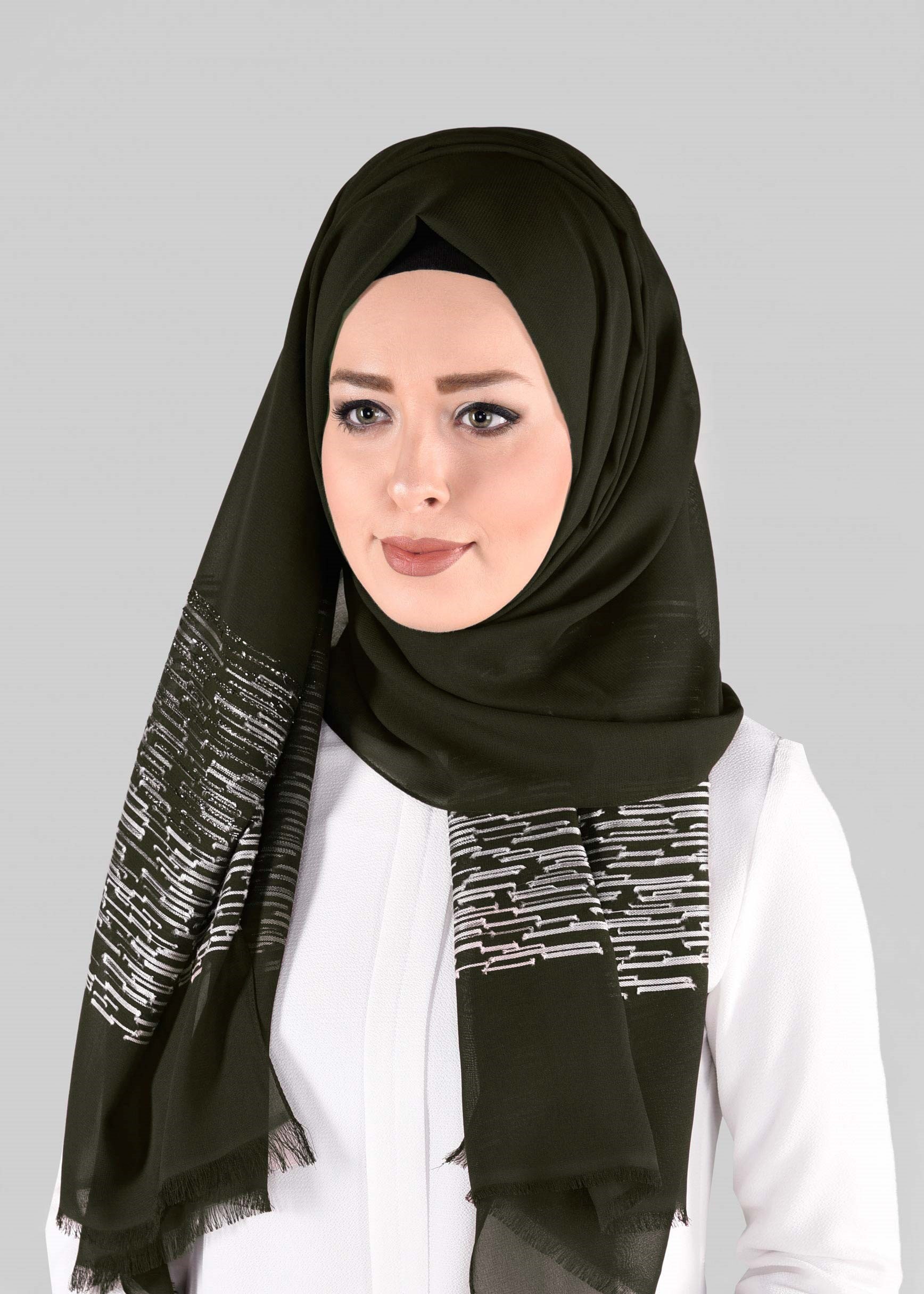 Tesettür giyim YEŞİL 9886 ALVİNA İLAYDA ŞAL