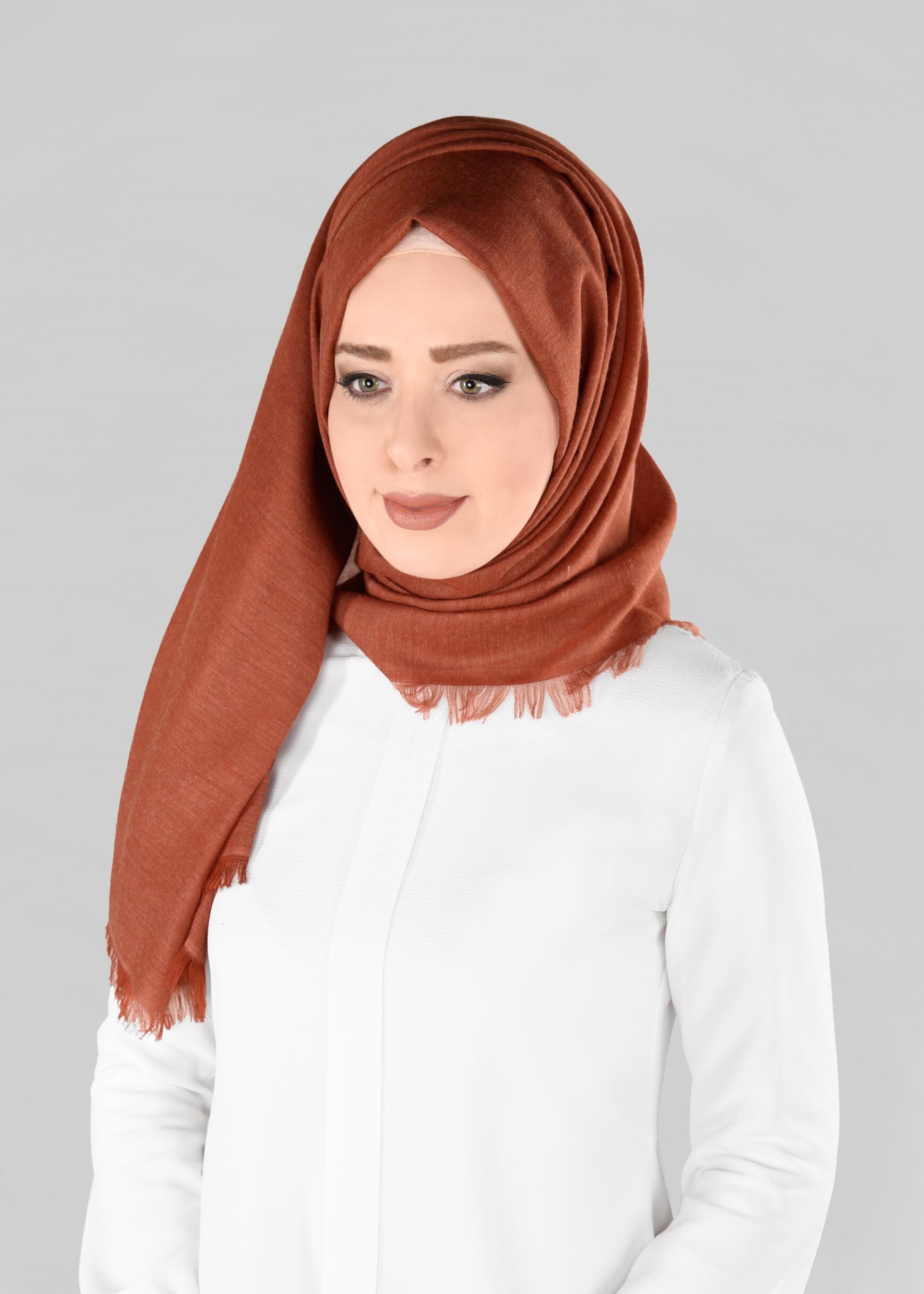 Tesettür giyim TURUNCU 9888 ALVİNA SUDE ŞAL