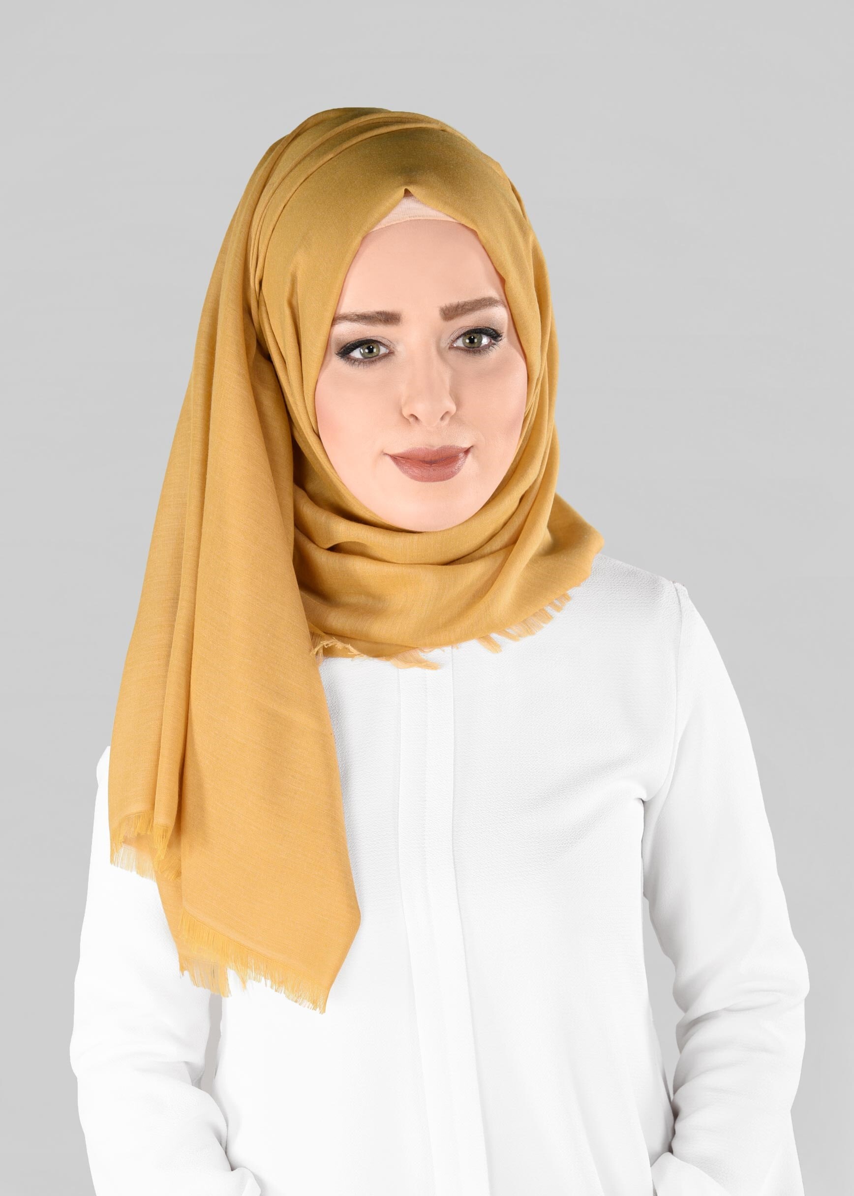 Tesettür giyim SARI 9888 ALVİNA SUDE ŞAL