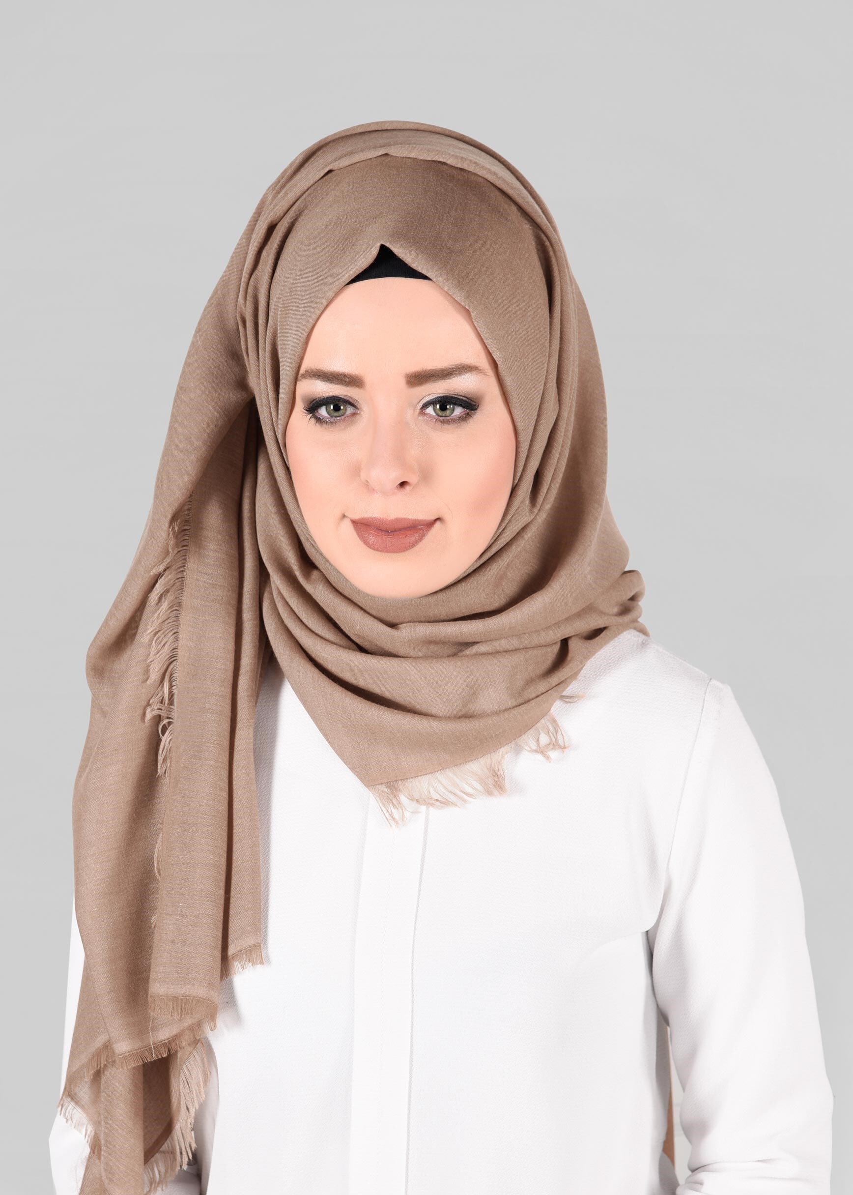 Tesettür giyim VİZON 9888 ALVİNA SUDE ŞAL