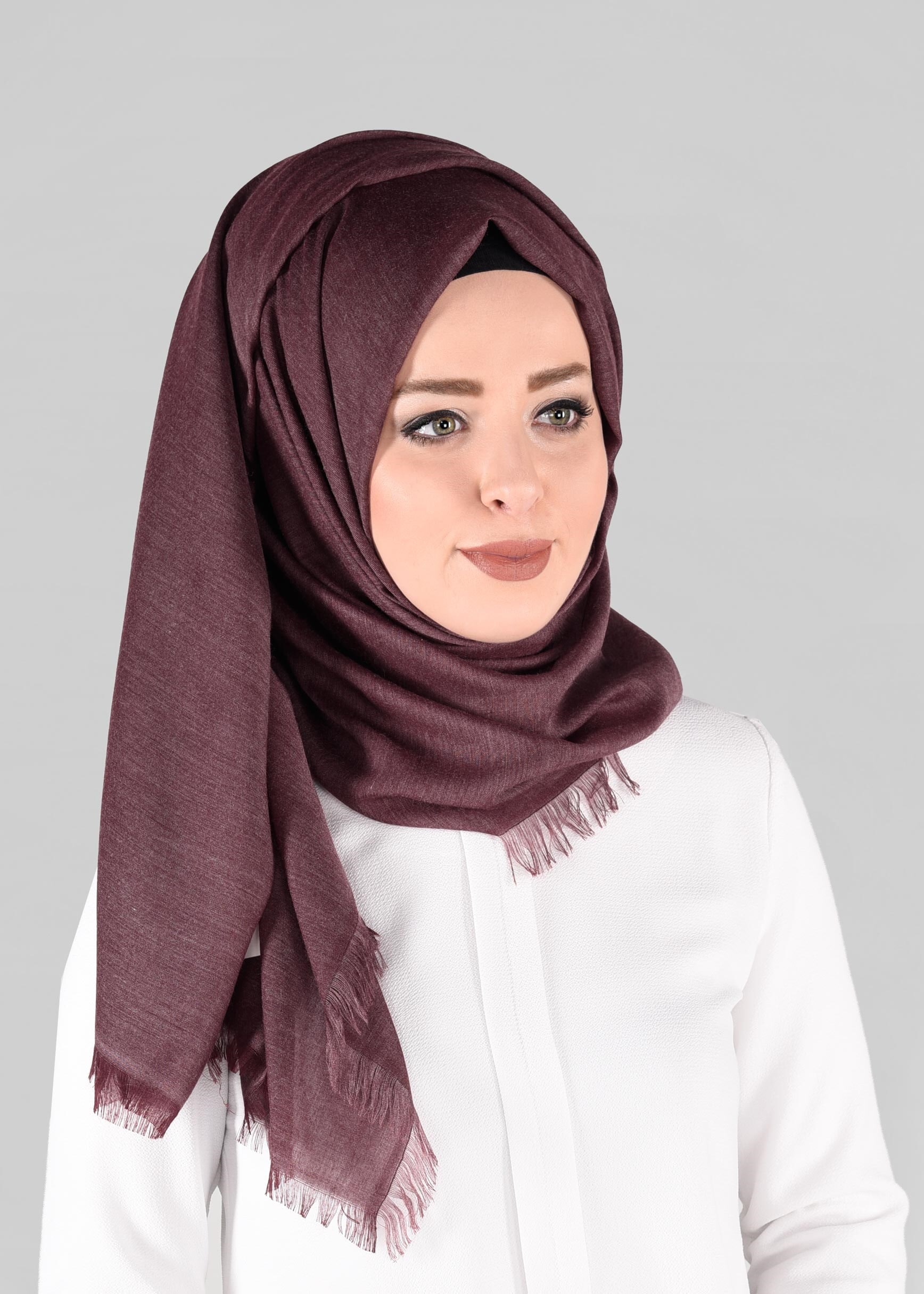 Tesettür giyim BORDO 9888 ALVİNA SUDE ŞAL